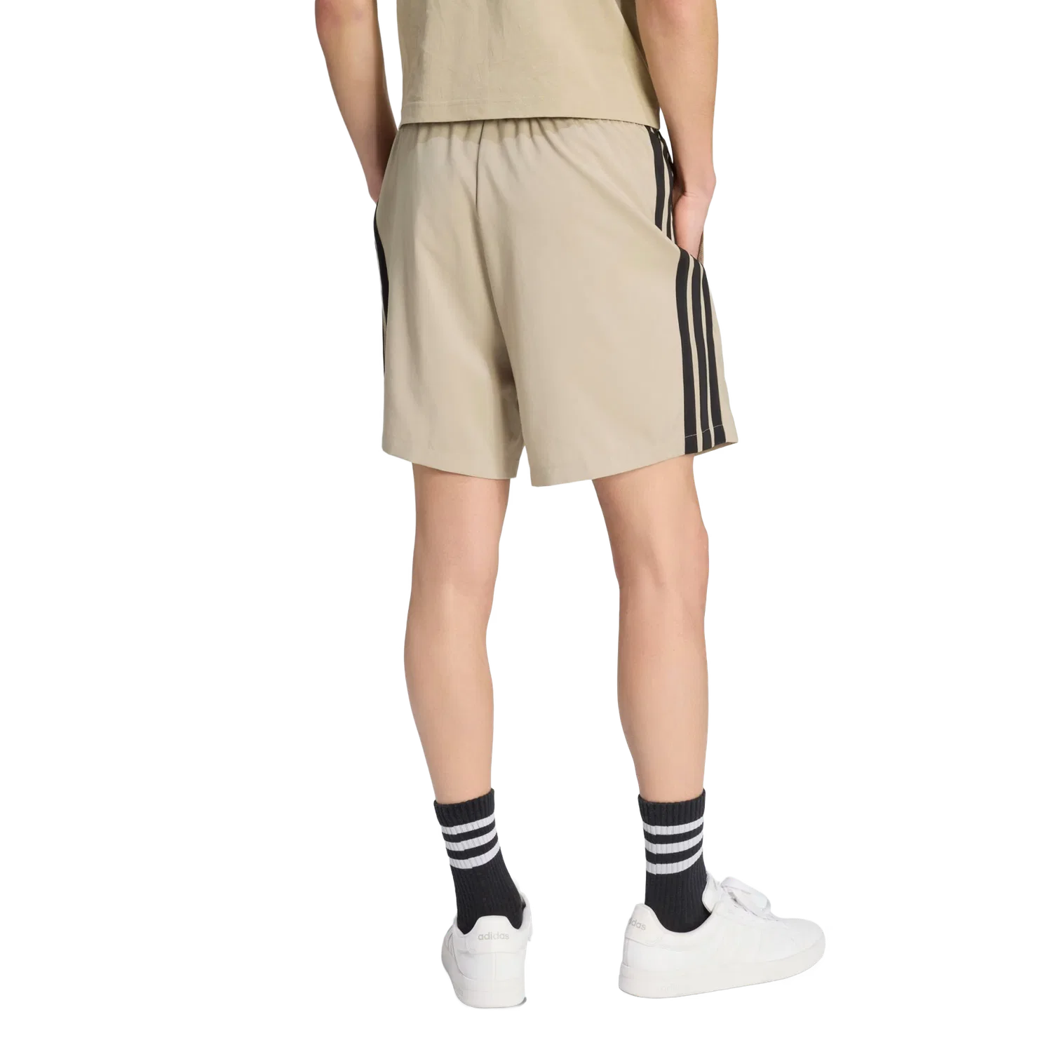 Мужские спортивные шорты с тремя полосками Adidas, коричневый — фото 3