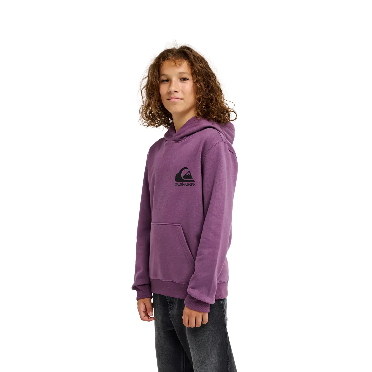 Детская худи для мальчиков из флиса с принтом Omni Logo Quiksilver, Purple — фото 3