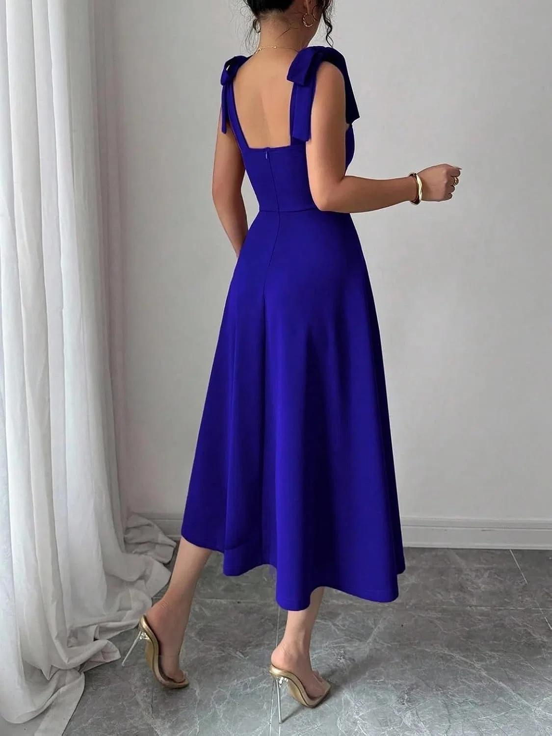 Женское элегантное платье-ками с запахом, Royal Blue — фото 2