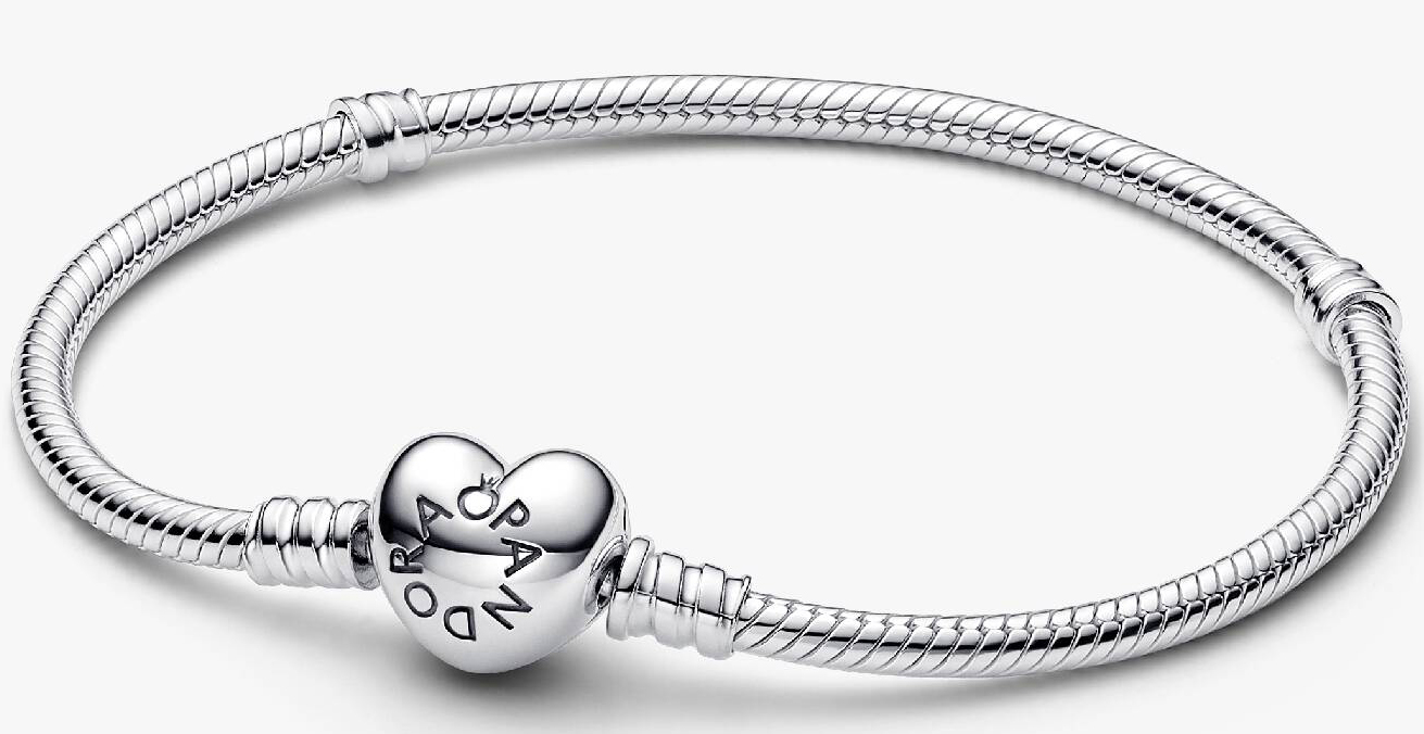 

Браслет Pandora Moments Heart Clasp Snake Chain, серебро