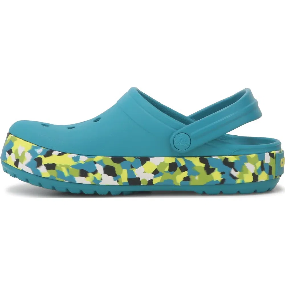 Детские сабо Crocband с мраморным рисунком Crocs, Teal Multi Marble — фото 3