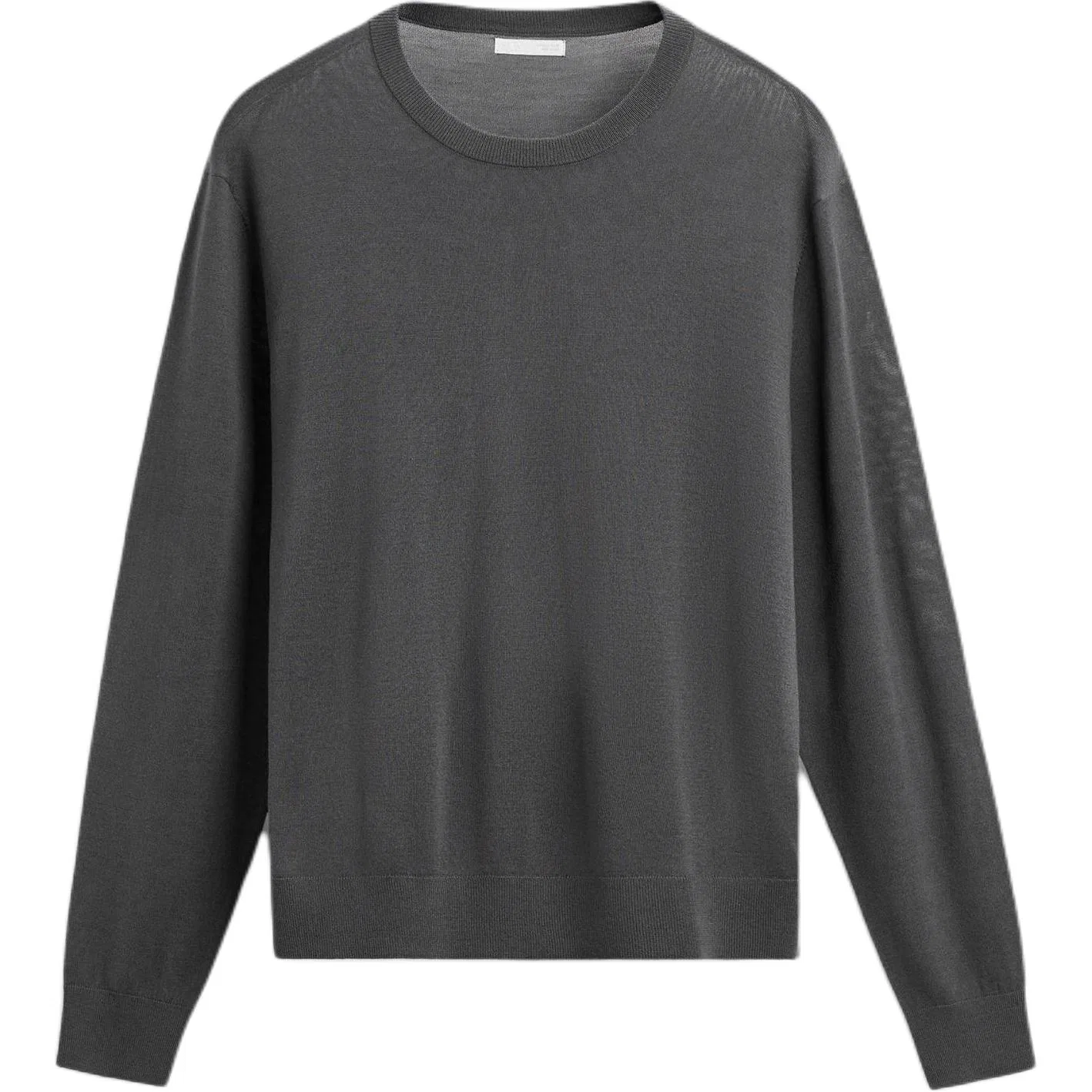 Мужской свитер с круглым вырезом, свободный крой, ZARA, Black — фото 3
