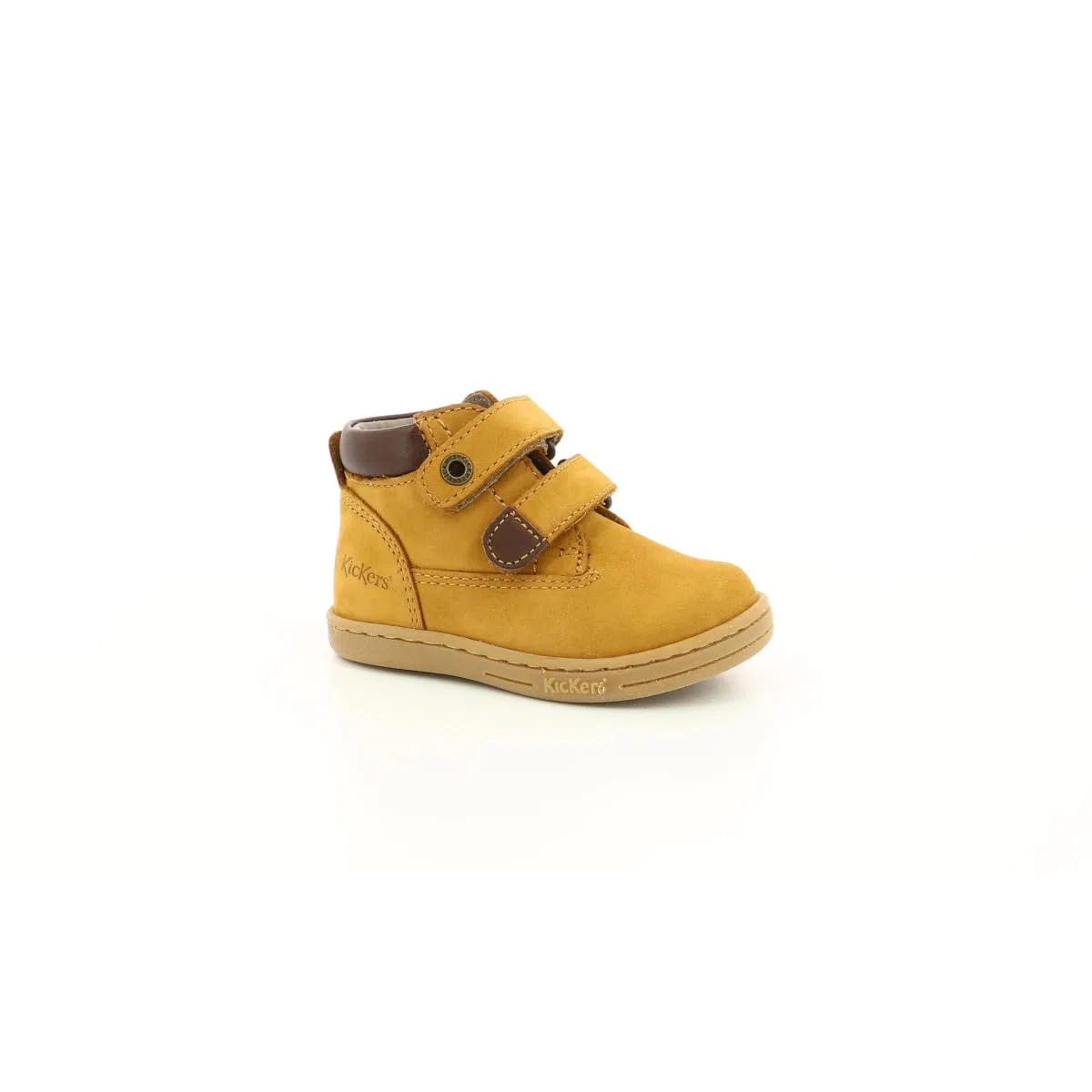 Детские туфли brogue с принтом Tackeasy Kickers, Camel Marron — фото 2