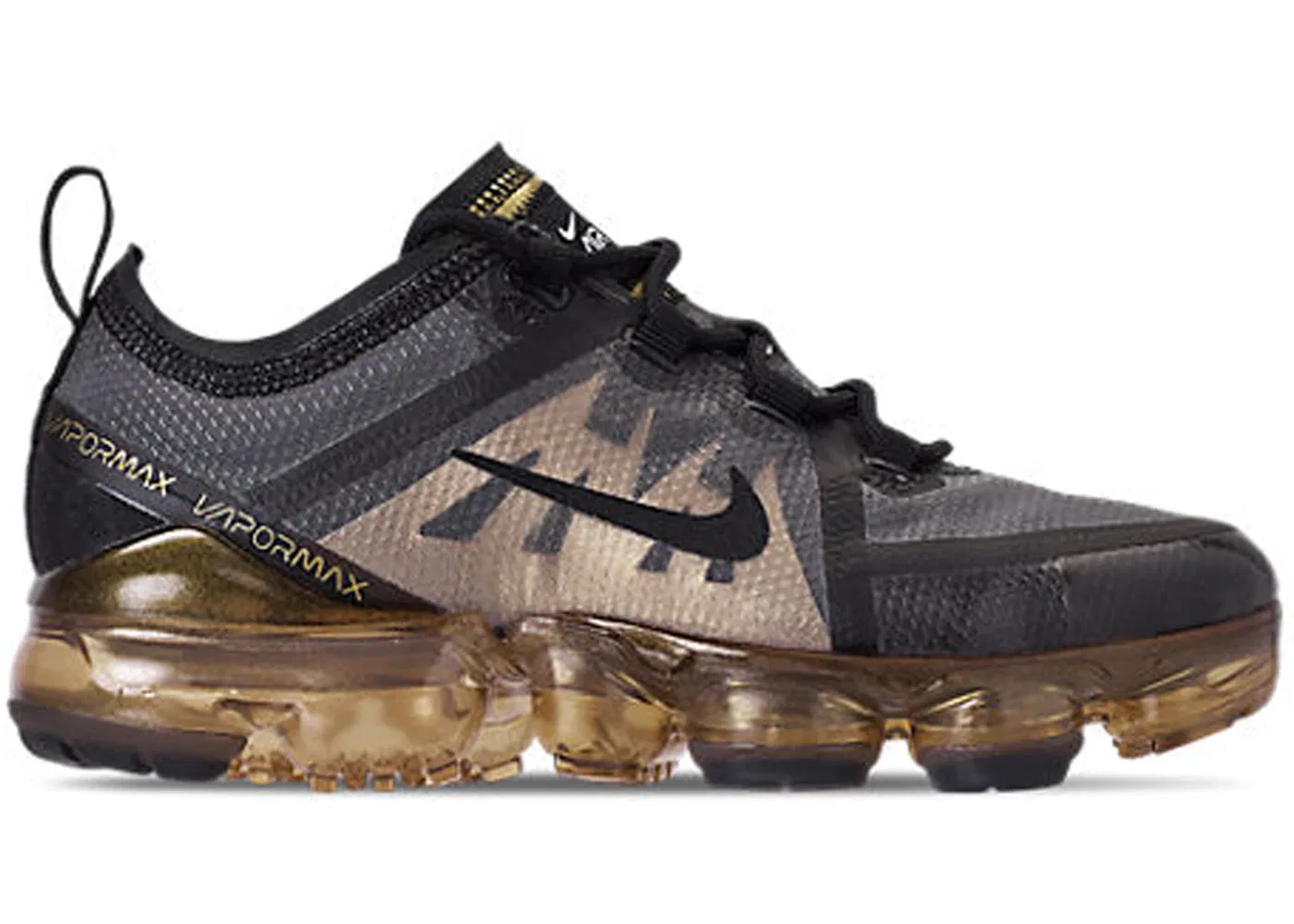 Детские кроссовки Lifestyle Nike Air VaporMax 2019, Black/Black-Metallic Gold