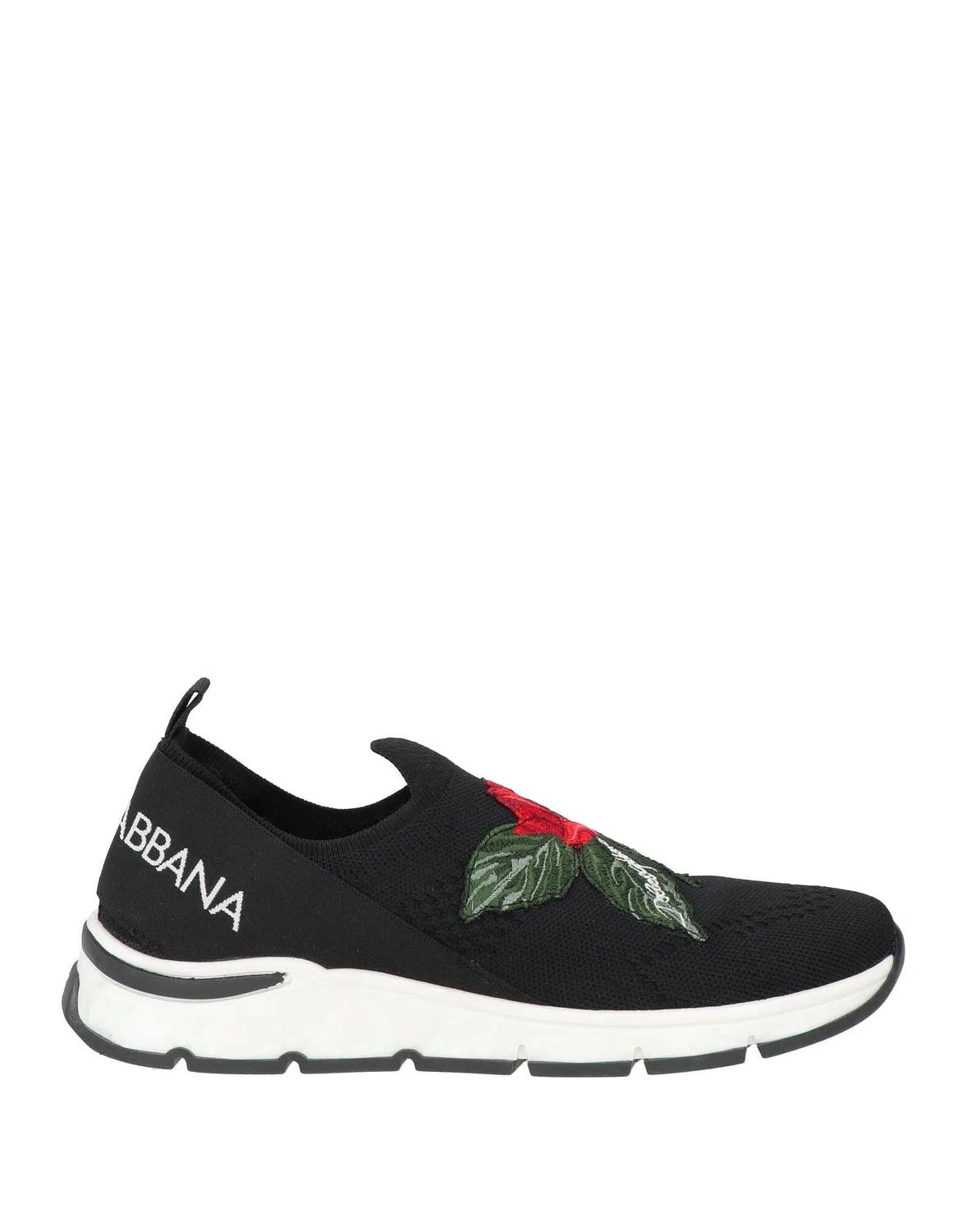 Кеды-слипоны с цветочным принтом Dolce&Gabbana, черный