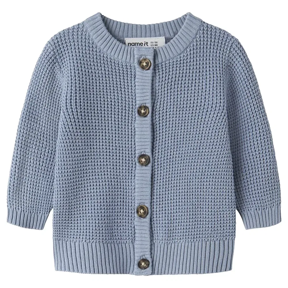 Детский вязаный кардиган с вафельной текстурой Bubba Name it, Blue