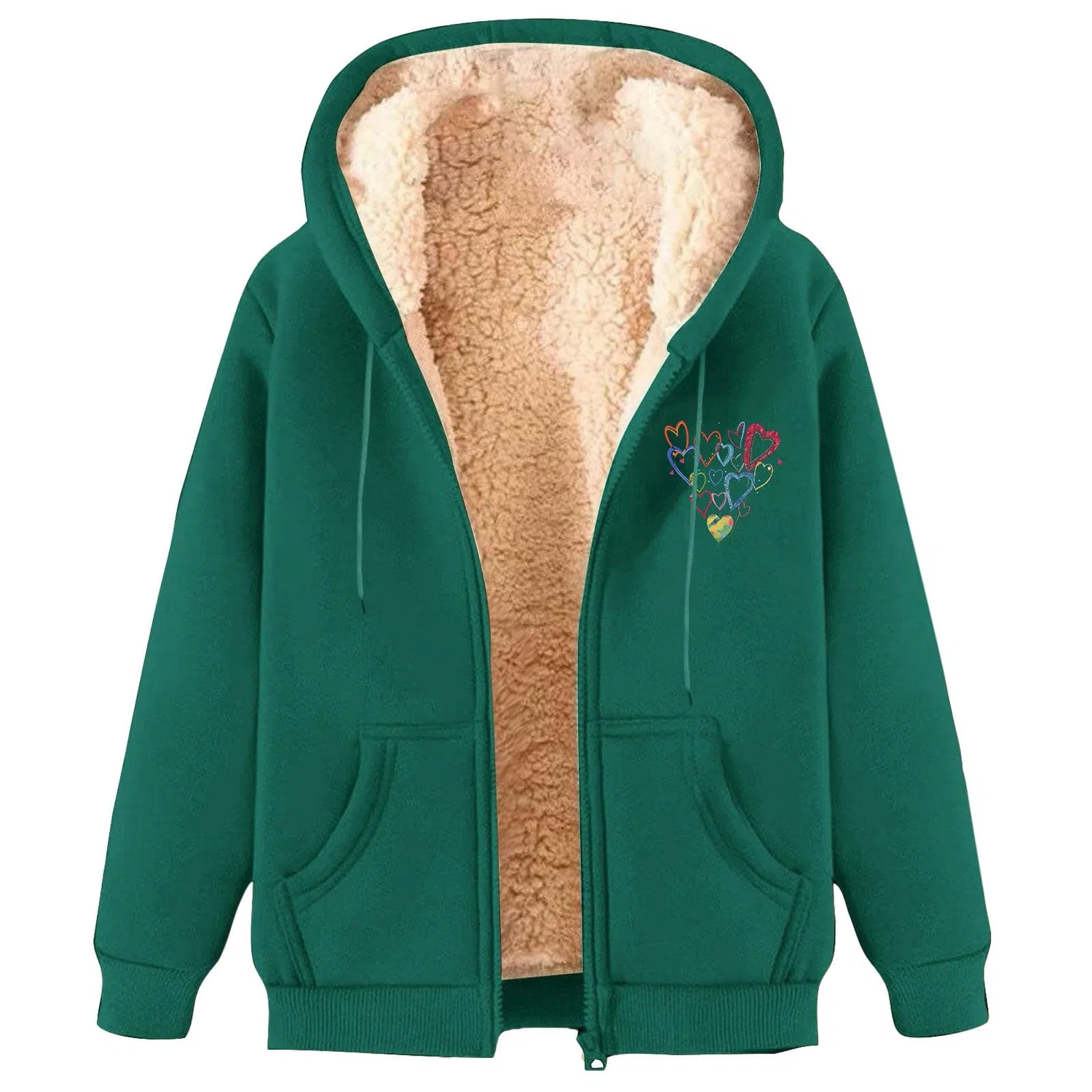 Мужской свитшот с капюшоном на флисе Autumn / Winter Cotton Sweatshirt Plus Thick Cardigan, B-green