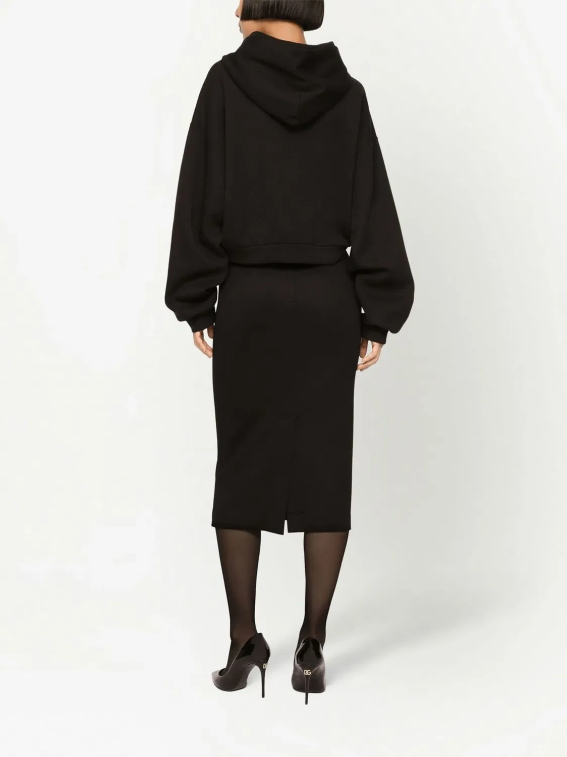 Dolce & Gabbana Юбка Milano-rib миди Черная — фото 3
