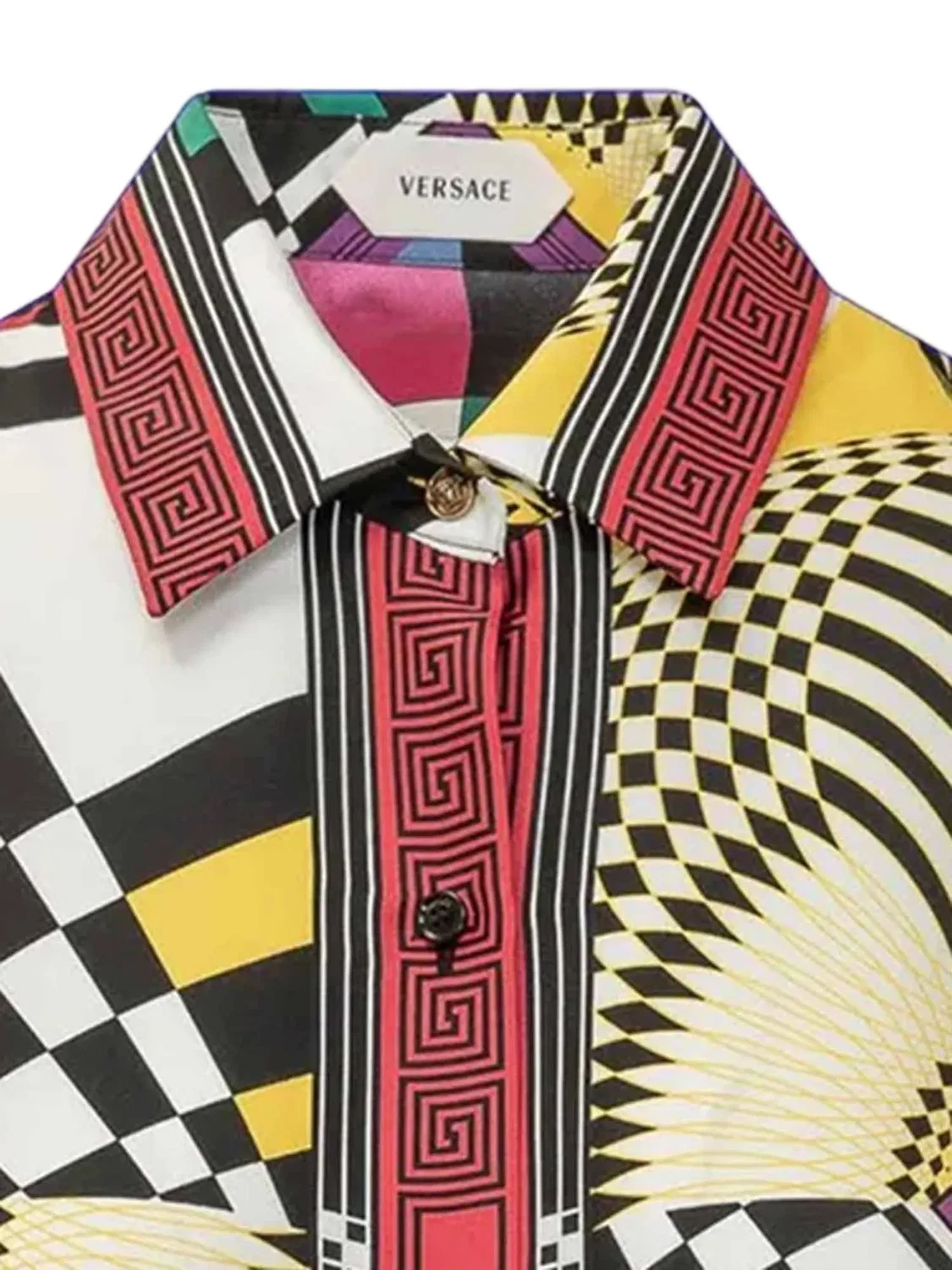 Женская рубашка с длинным рукавом с геометрическим принтом Versace, серый — фото 3