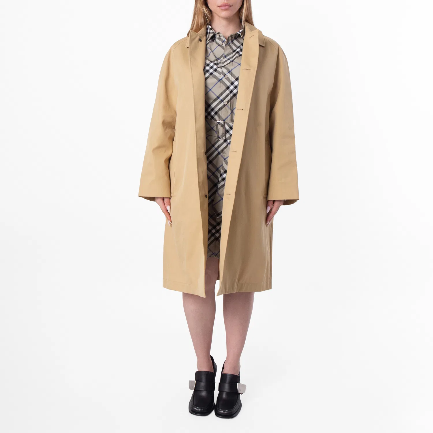 Пальто шерстяное однобортное Single-Breasted Straight Hem Wool Coat Burberry, Flax