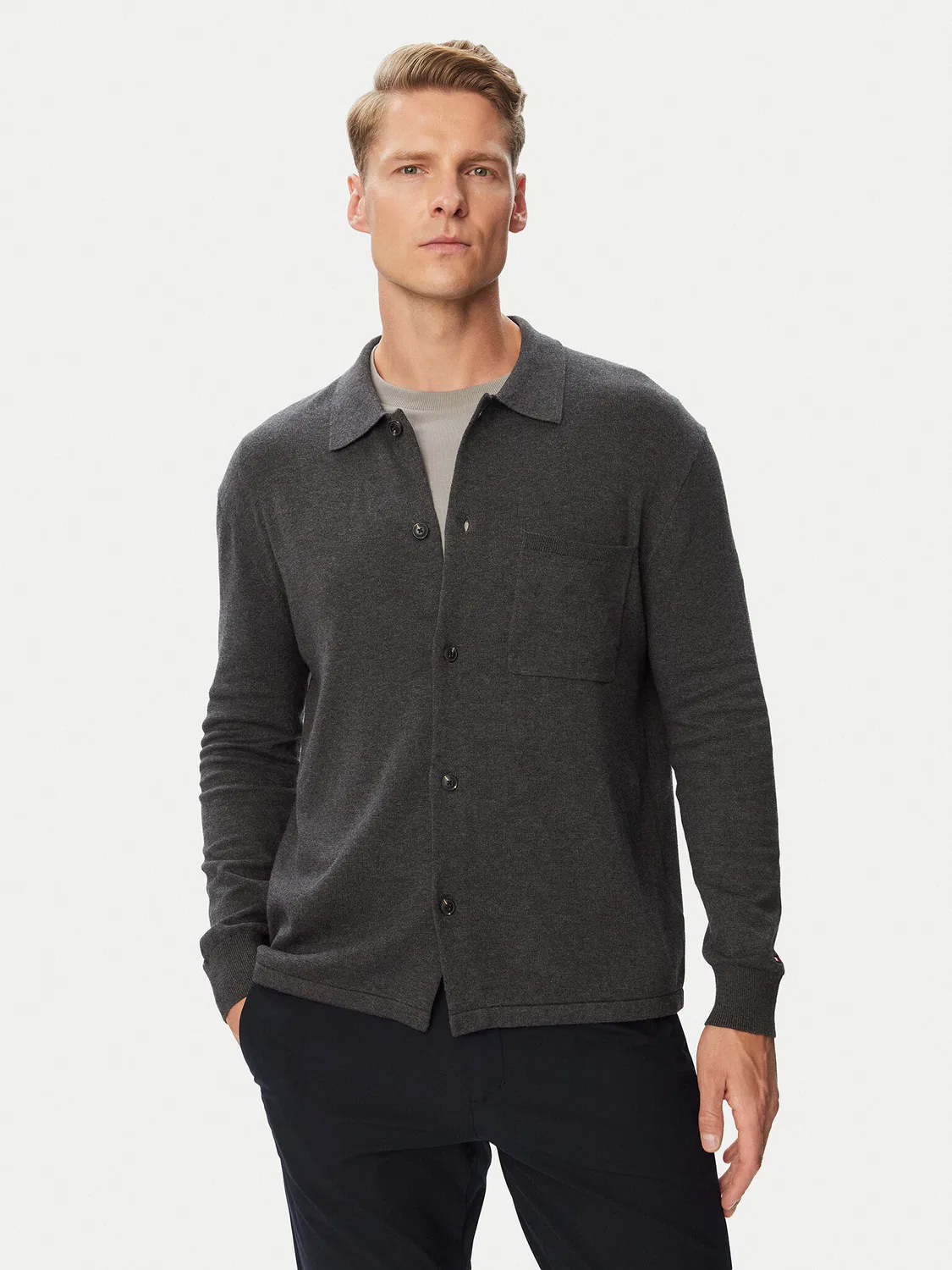 Мужской кардиган стандартного кроя Essential Tommy Hilfiger, серый