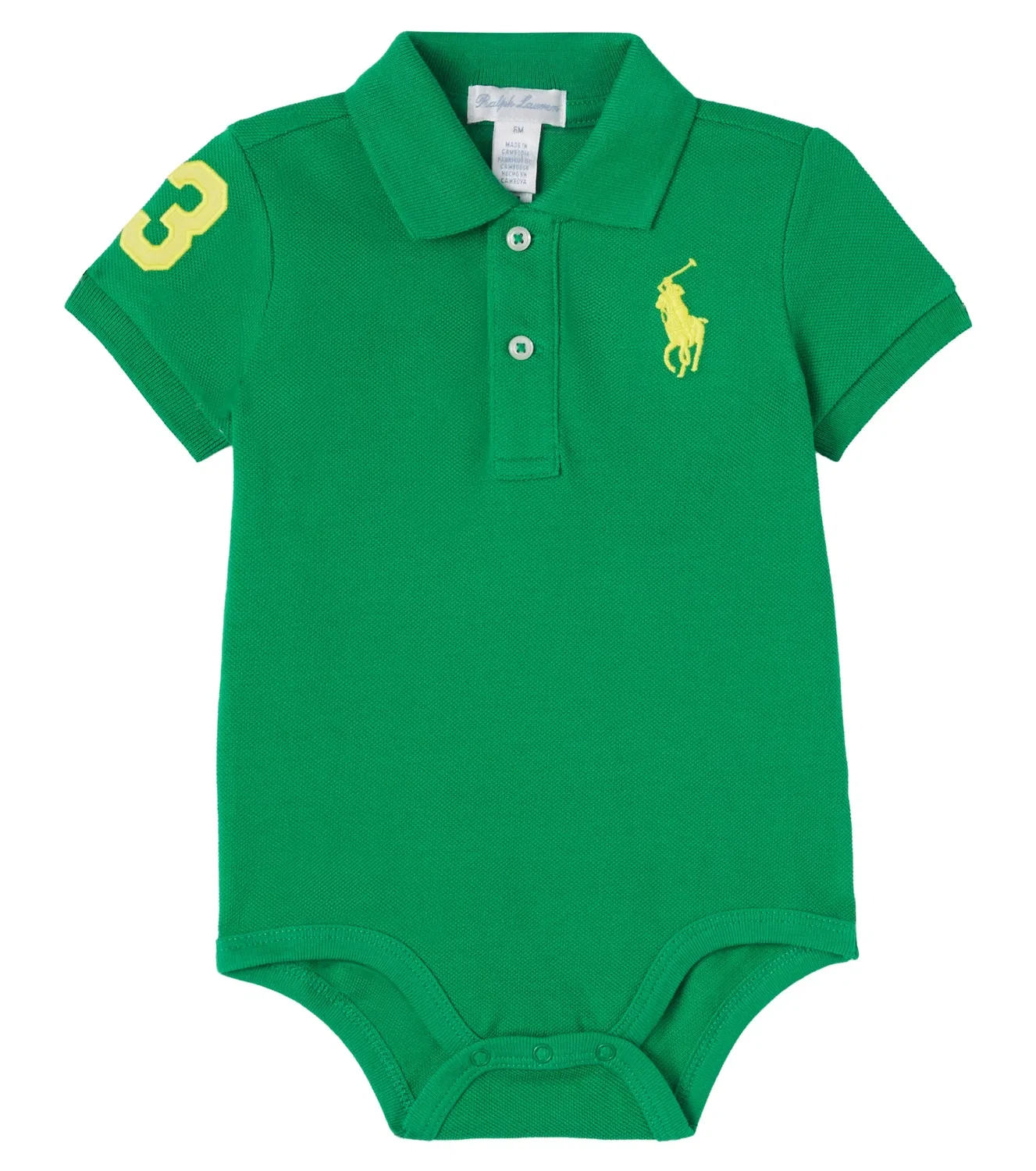 Комбинезон с воротником-поло Polo Ralph Lauren Kids, зеленый