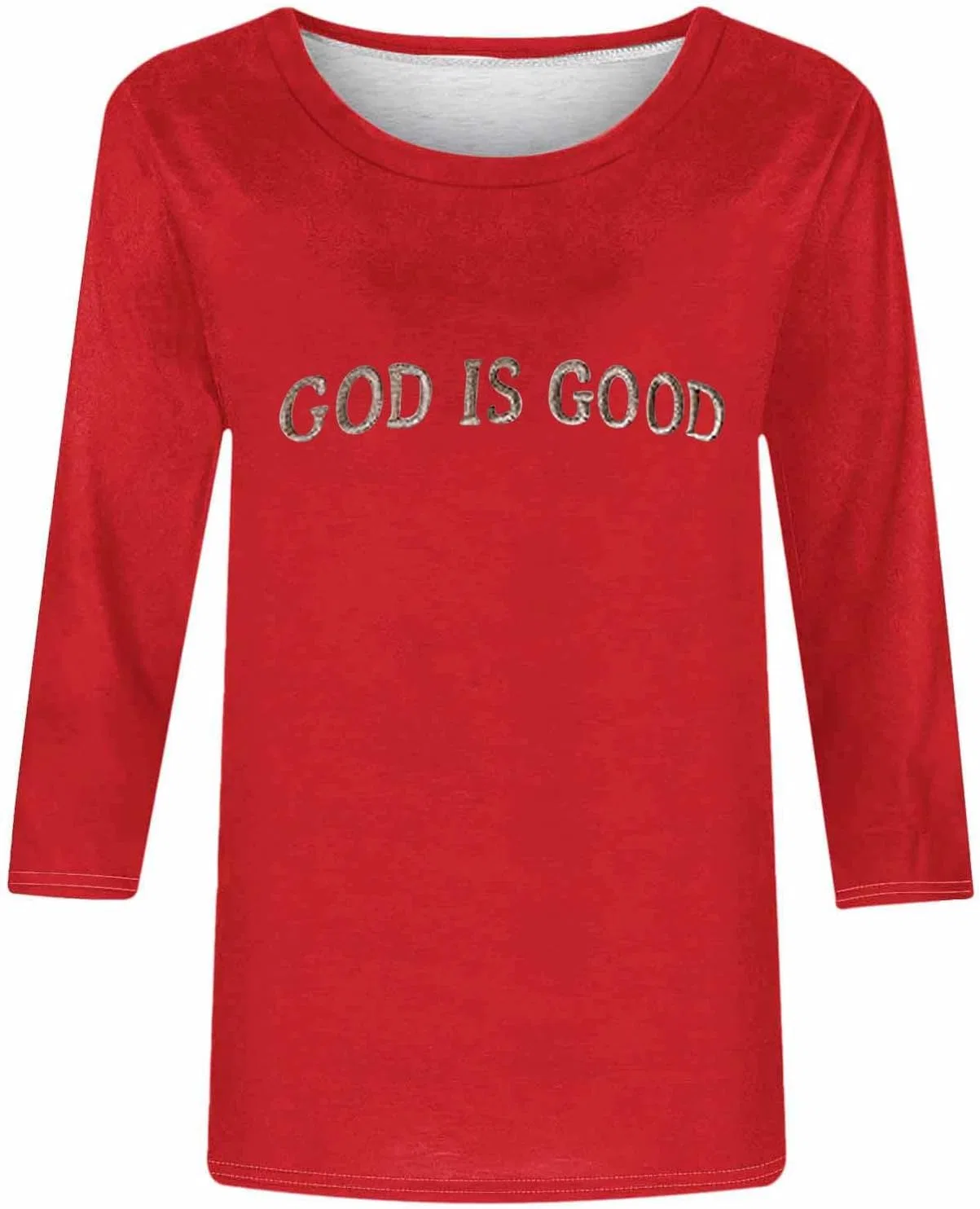 Женская футболка с длинным рукавом God is Good, красный — фото 3