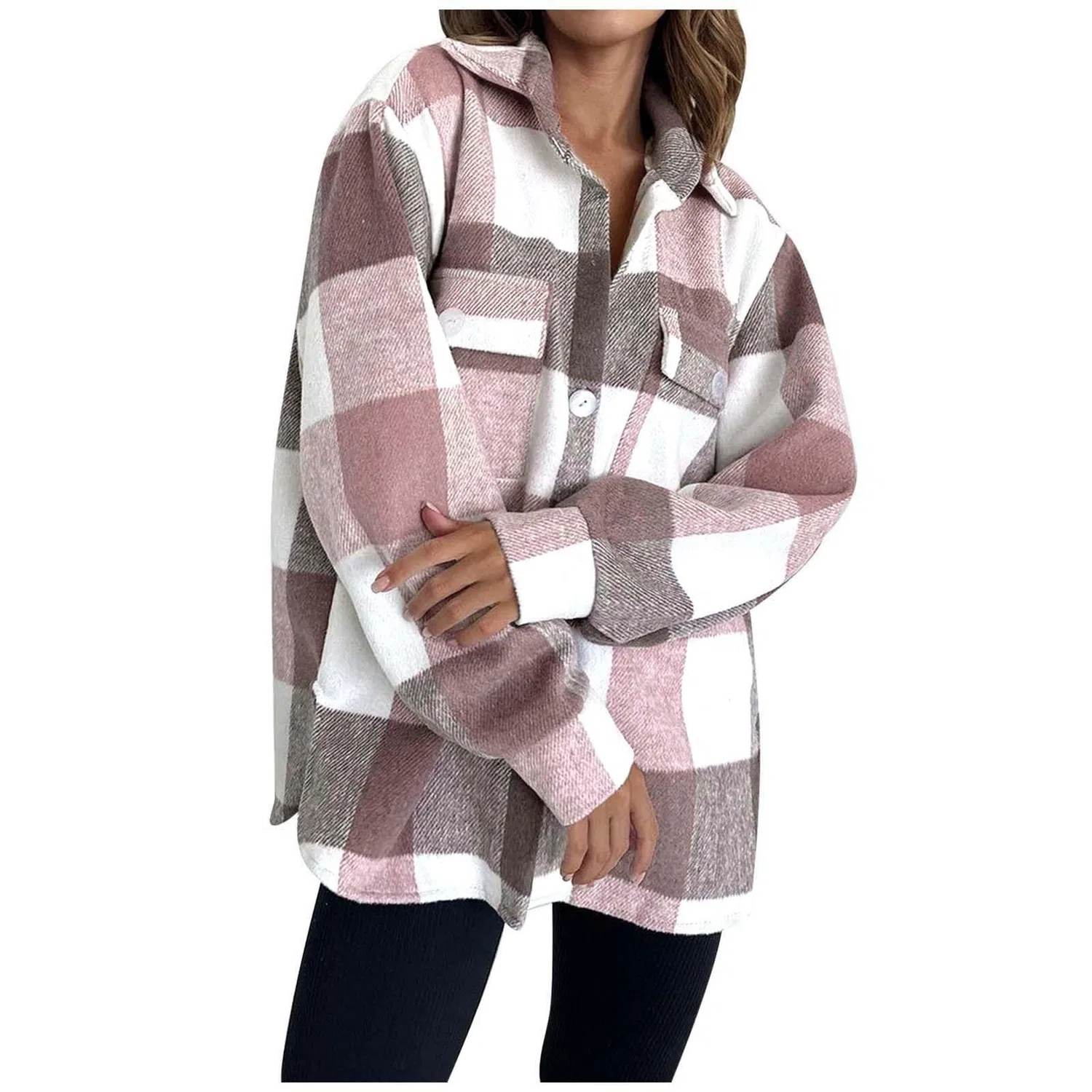 Женская легкая куртка из фланели с длинным рукавом, Colore: Rosa