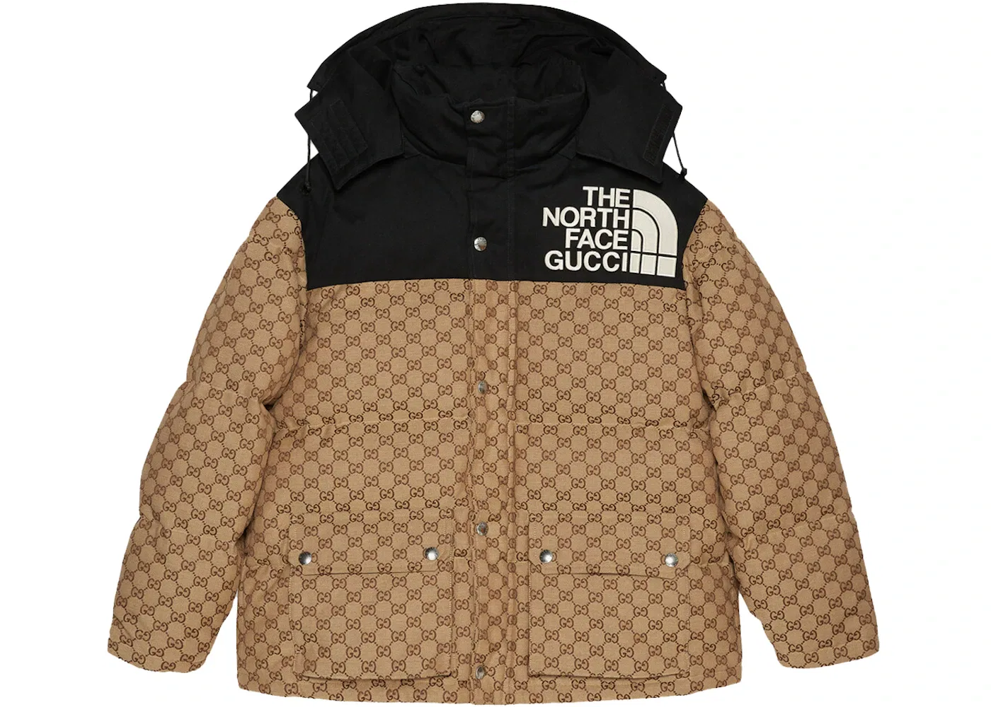 Женская куртка с принтом GG Padded Jacket Gucci, Black Ebony Beige