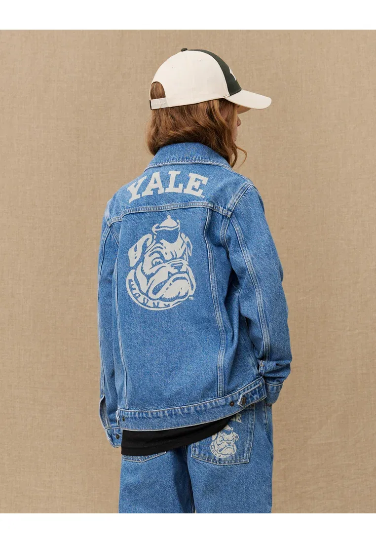 Куртка Rally Yale с изображением бульдога, унисекс - джинсовая куртка Les Deux, Medium Indigo Wash — фото 4