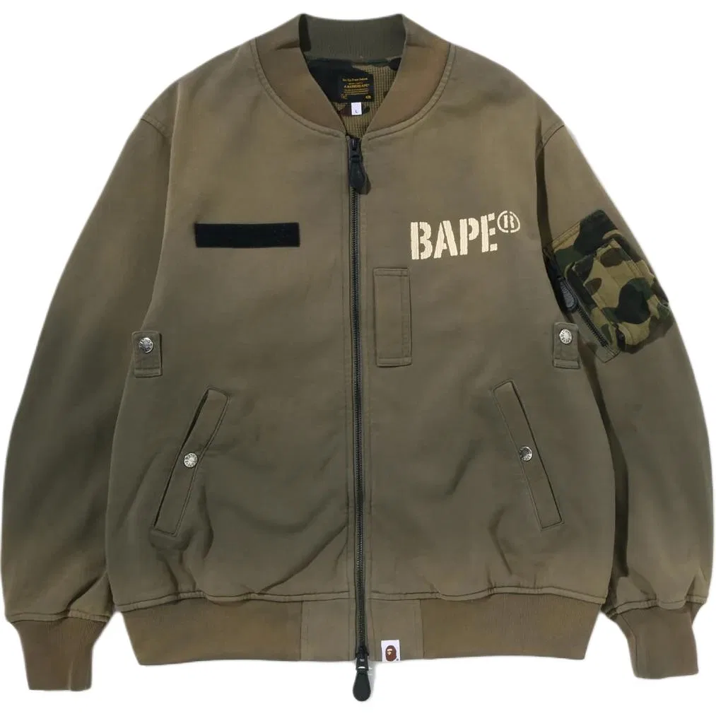 Детская куртка-бейсболка с воротником A BATHING APE, Army Green