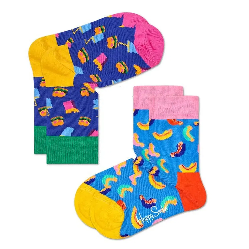 Носки Hamburger 2 пары Happy Socks, синий