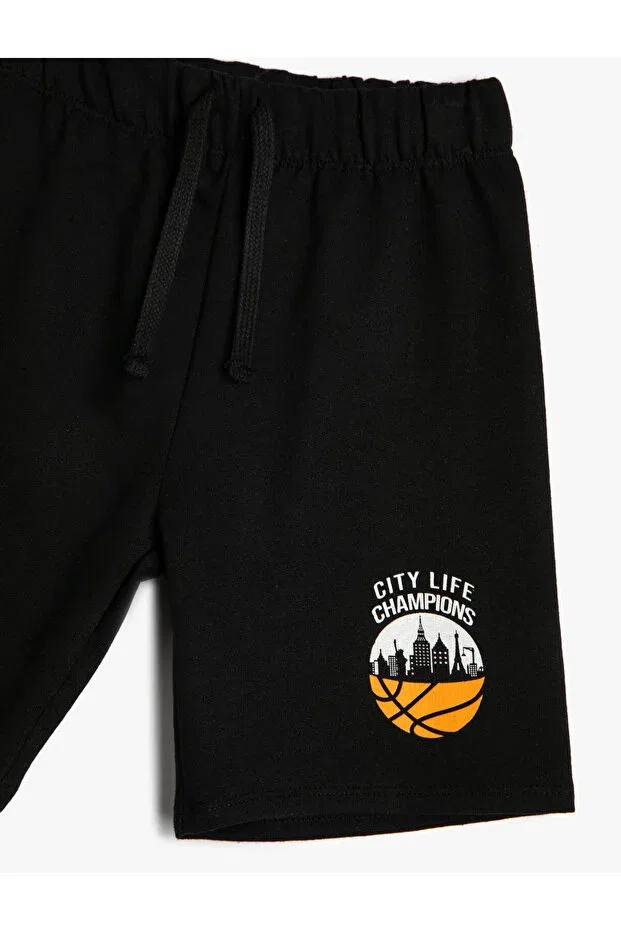 Детские шорты для мальчиков с принтом Basketball printed shorts Koton, Black — фото 3