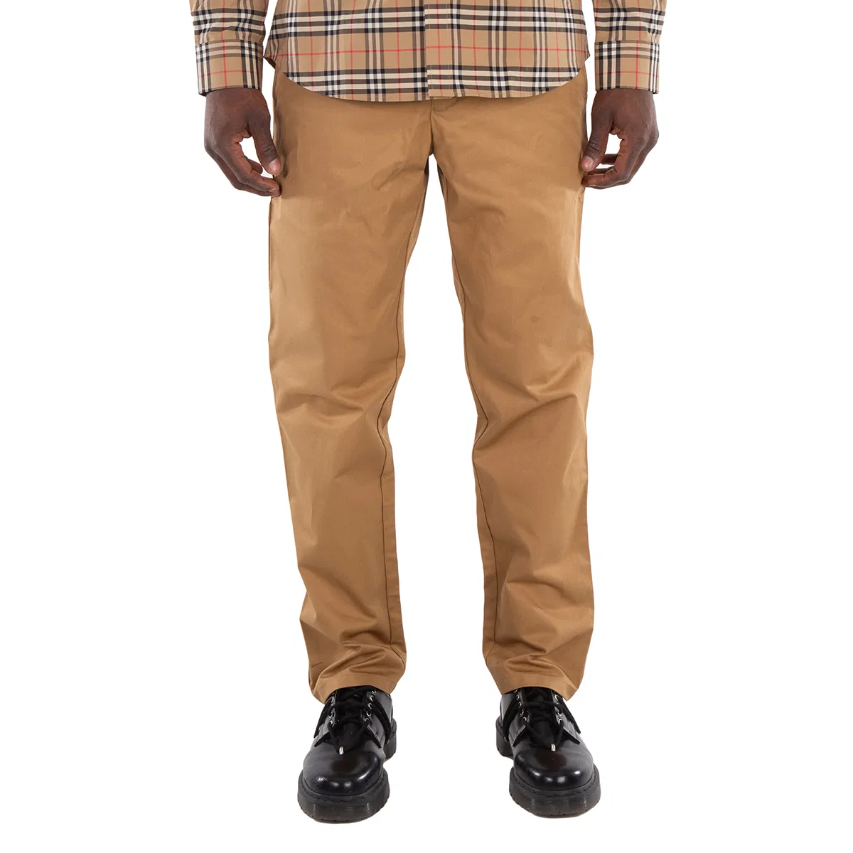 Брюки повседневные из органического хлопка Denton Burberry, Camel