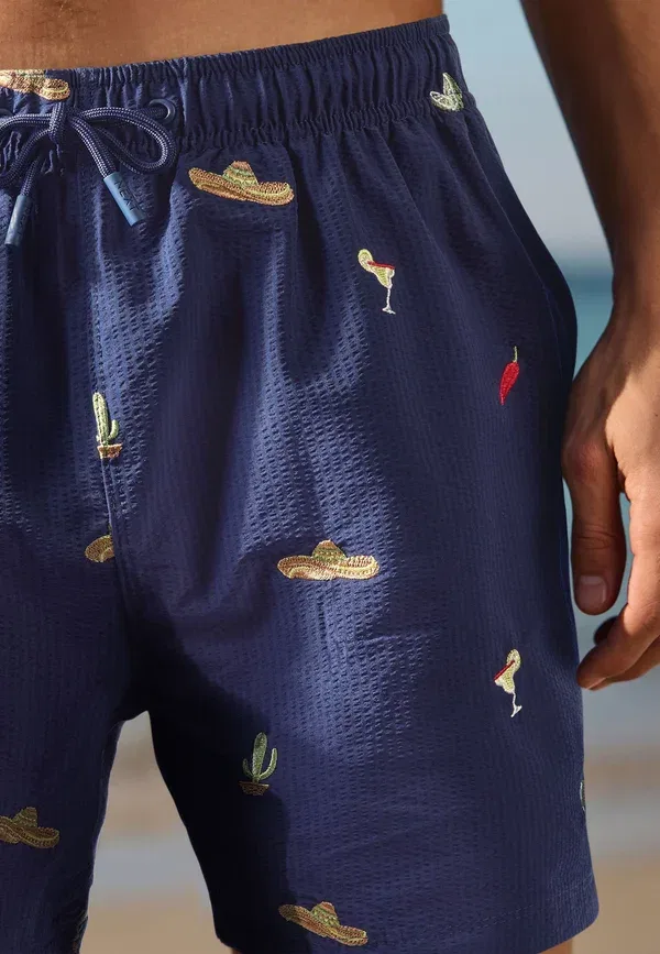 Плавки с вышивкой Regular fit - textured fiesta embroidered dq, Next, темно-синий — фото 4
