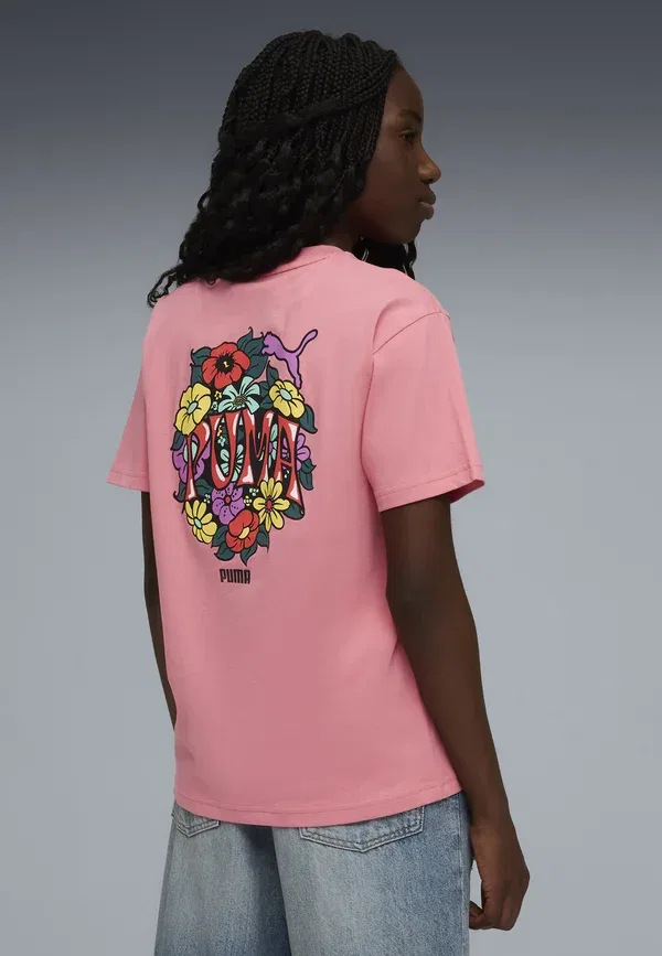 Футболка с принтом Mid 90s relaxed graphic t-shirt, Puma, Wild Pink, розовый — фото 2
