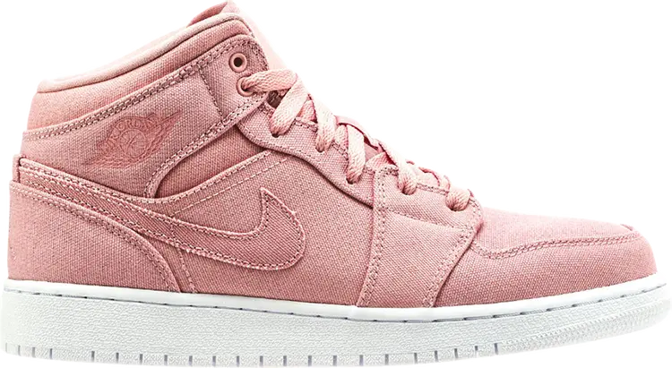Кроссовки Air Jordan 1 Retro Mid GS Pink, розовый