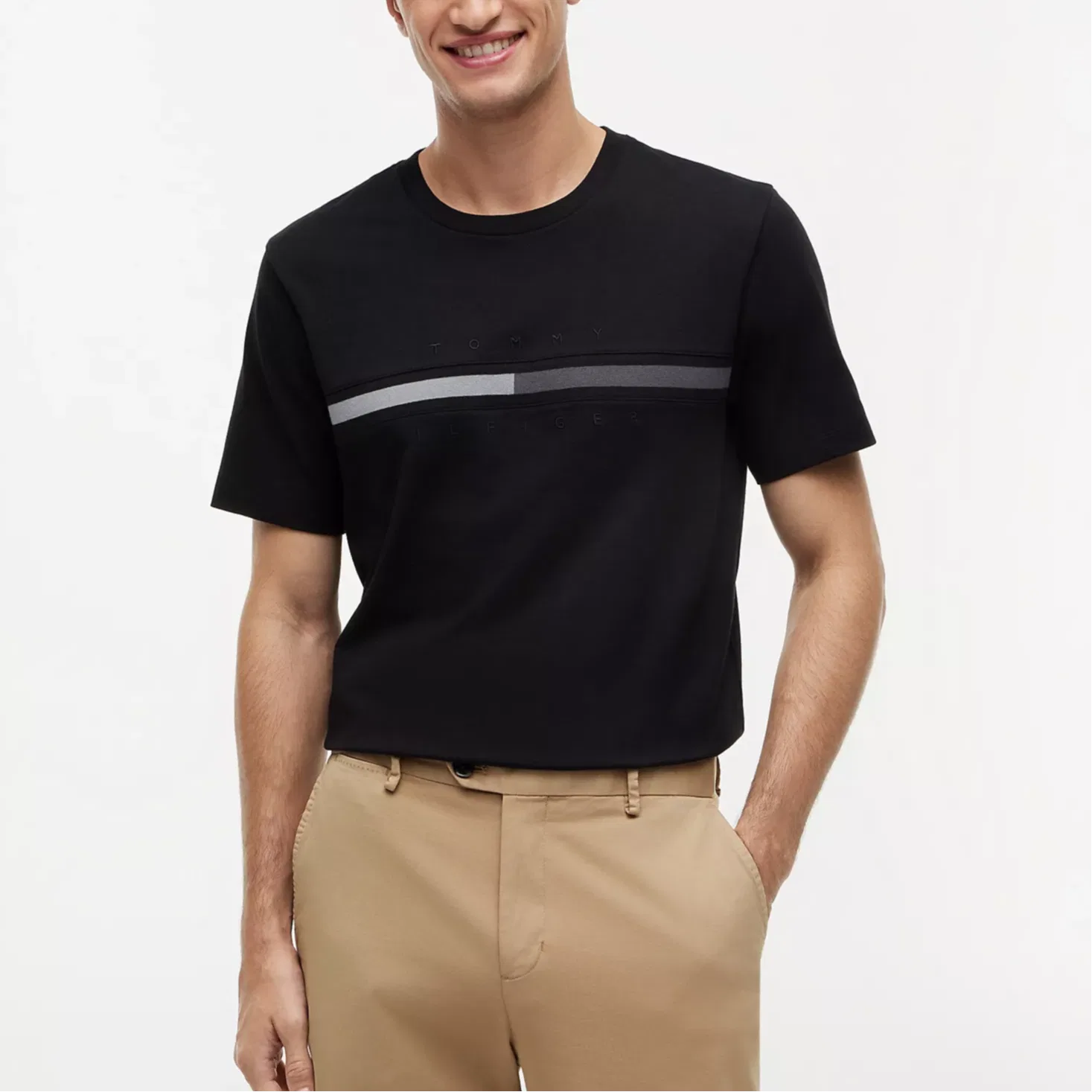 Мужская футболка с круглым вырезом Tommy Hilfiger, Black — фото 4