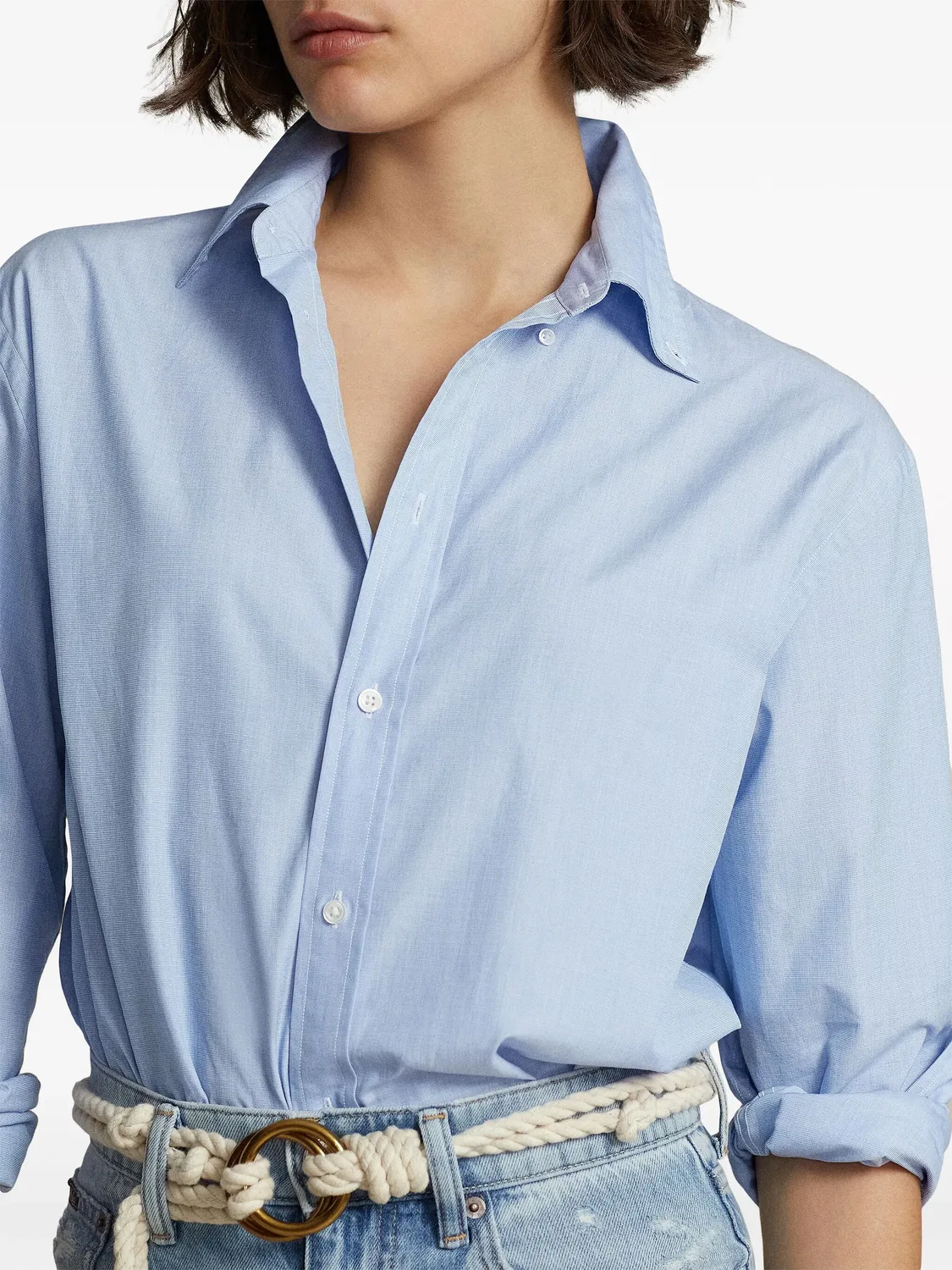 Polo Ralph Lauren Рубашка Polo Pony из хлопка в нежно-голубом цвете — фото 2