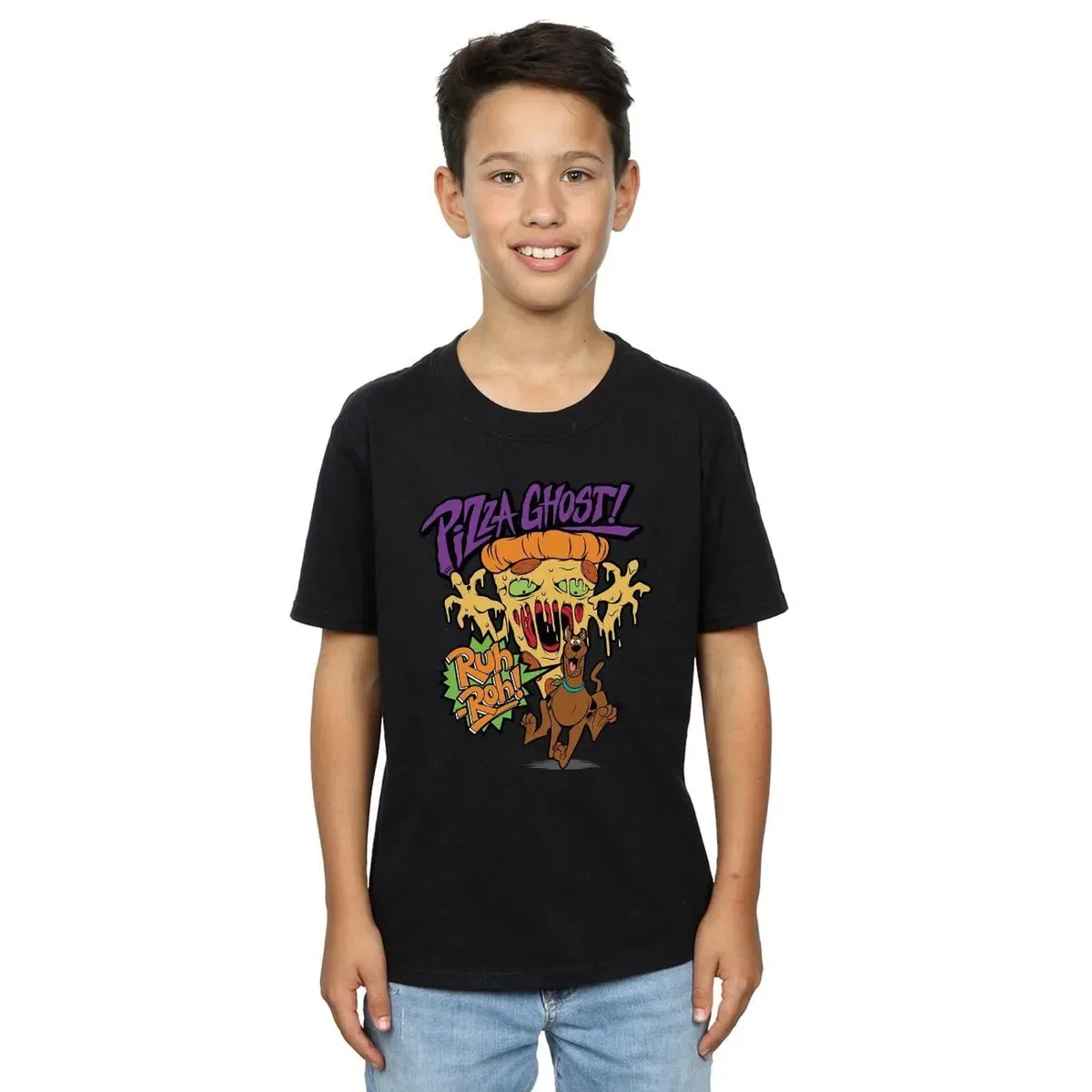 Футболка с принтом Pizza Ghost Scooby Doo, Black