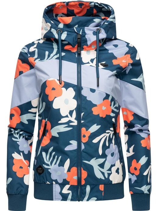 

Переходная куртка-нагги-блок в цветочек Ragwear, синий
