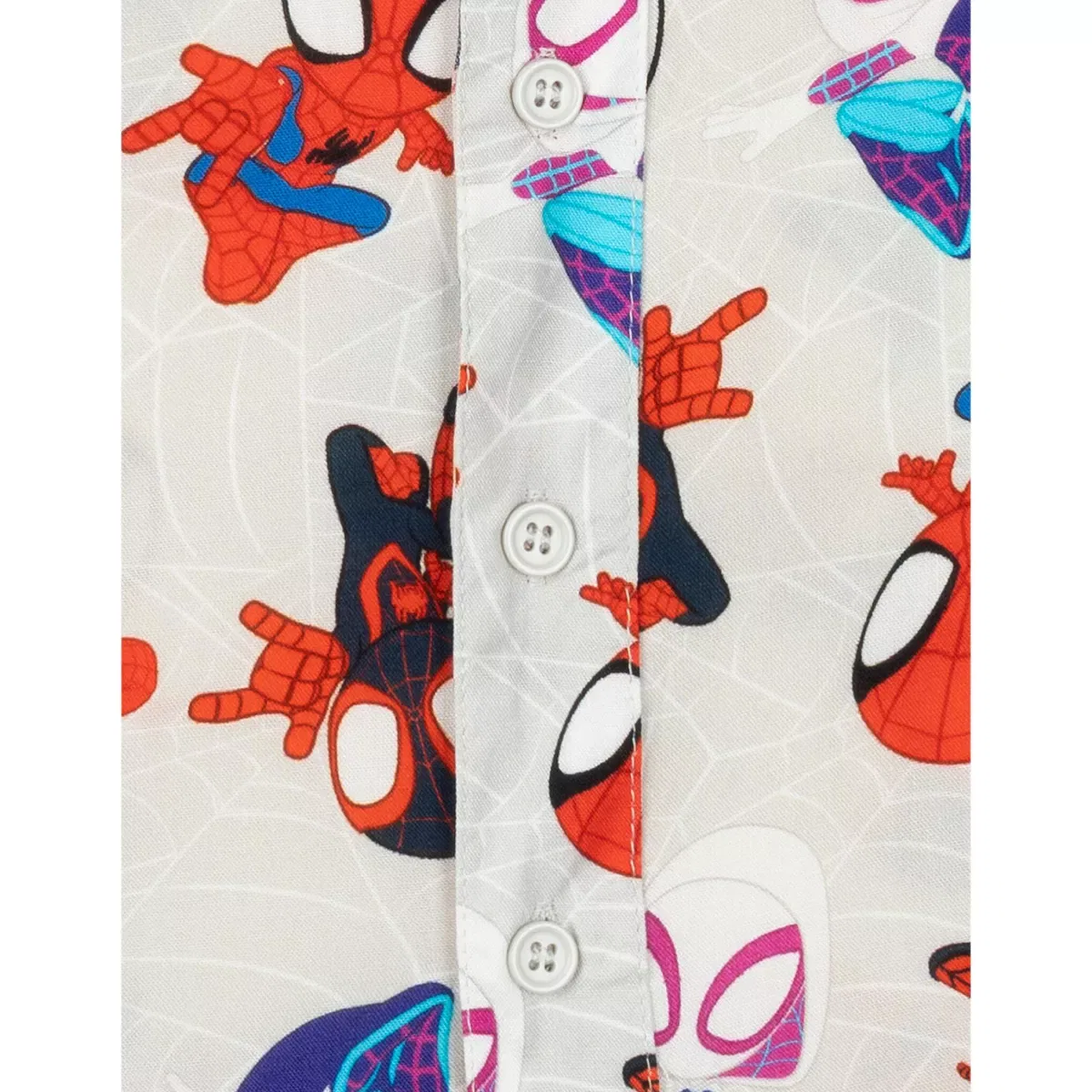 Детское платье-рубашка для мальчиков с принтом Marvel Spidey and His Amazing Friends Hawaiian Button Down Dress Shirt Marvel, Light Gray — фото 4
