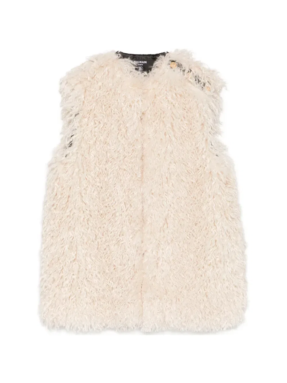 Жилет из искусственного меха Balmain Kids, бежевый
