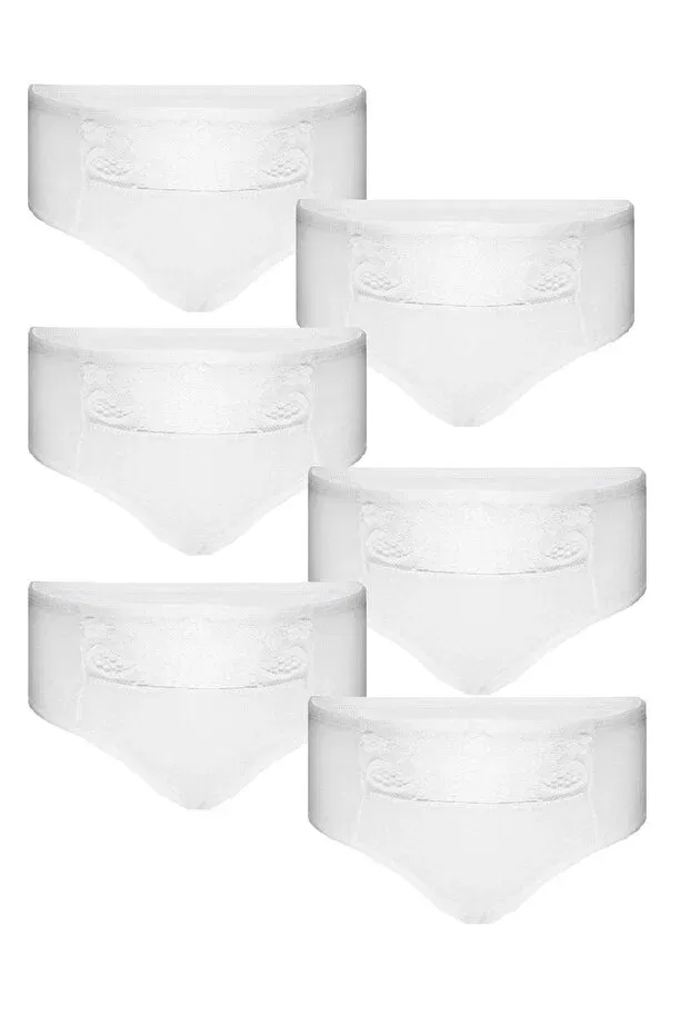 Детские трусы для девочек хлопковые с кружевом Fsm1453, White — фото 4