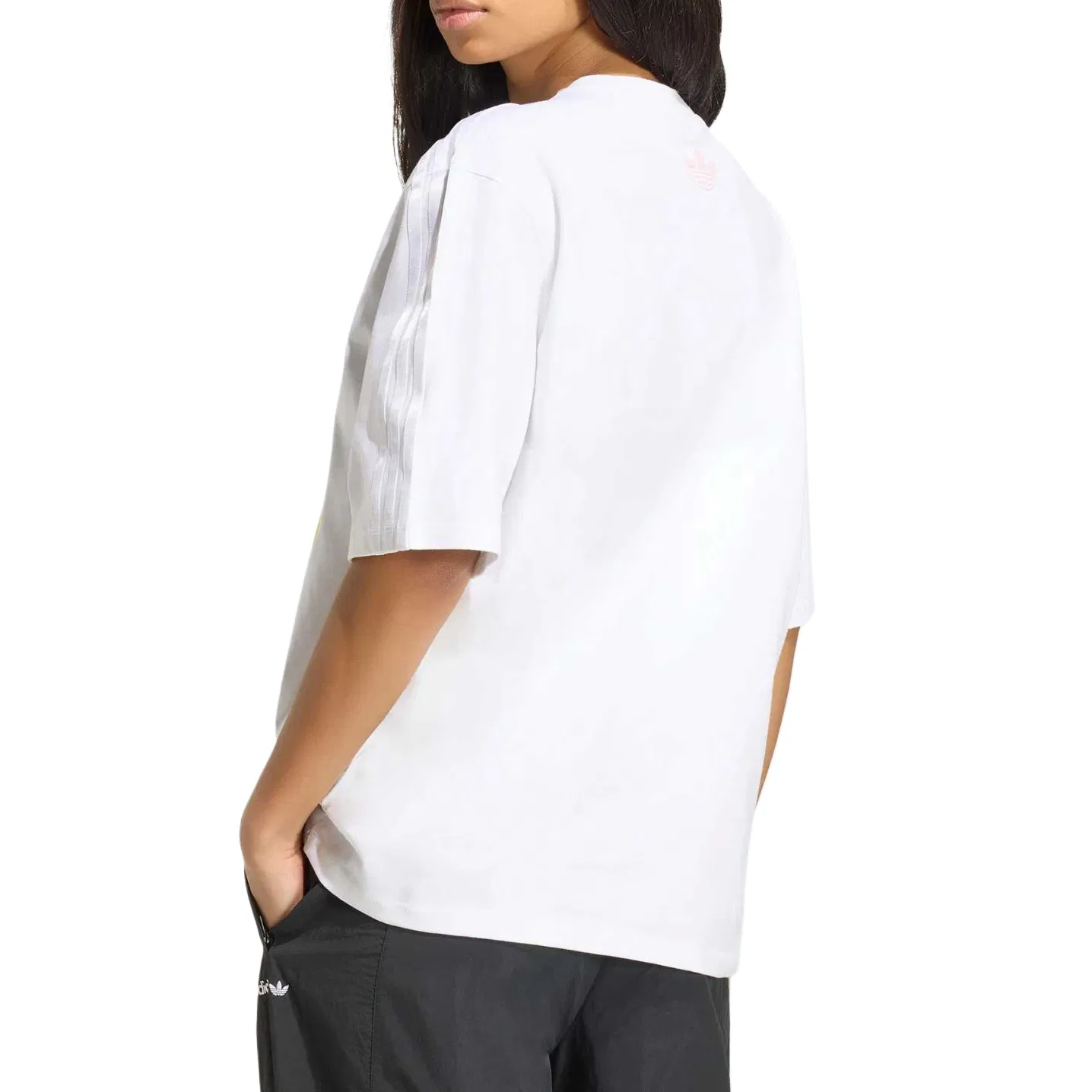 Женская футболка свободного кроя Adidas Originals, White/Yellow/Pink/Blue — фото 4