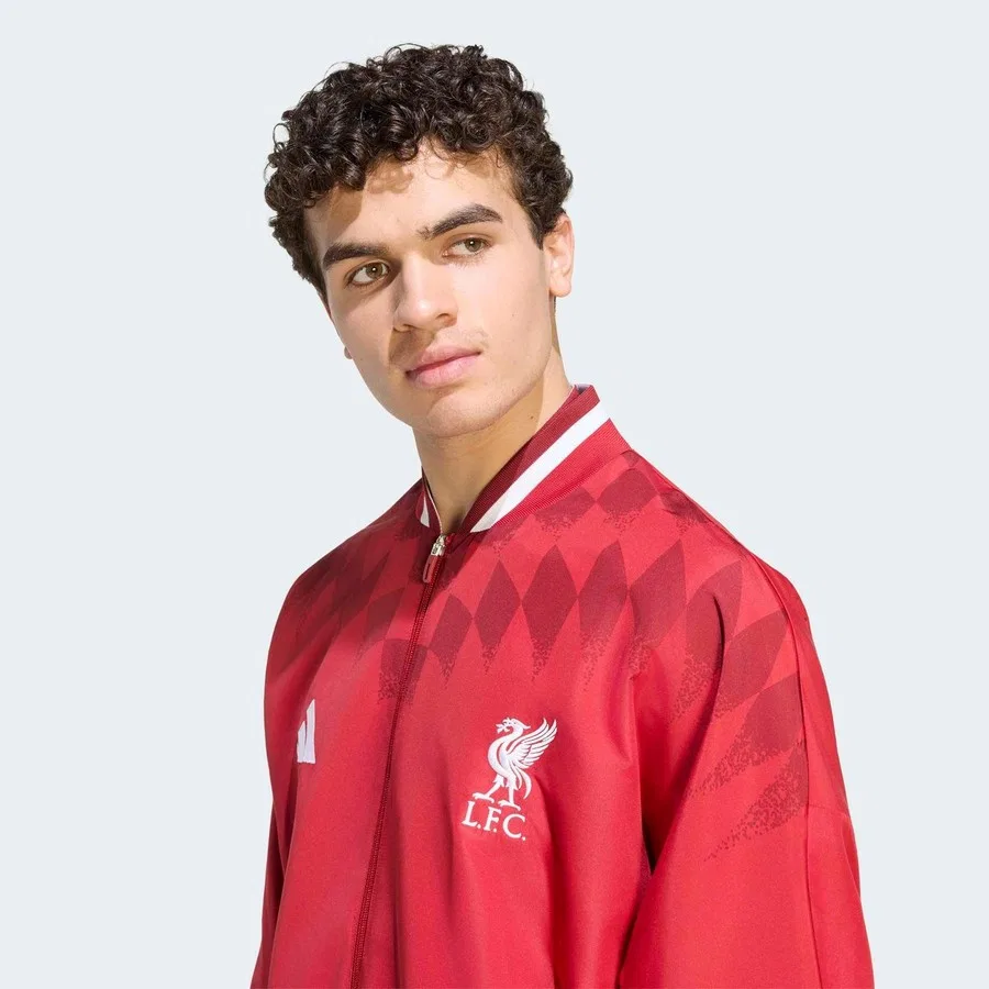 Куртка спортивная с длинным рукавом Liverpool FC Stadium adidas, Красный — фото 4