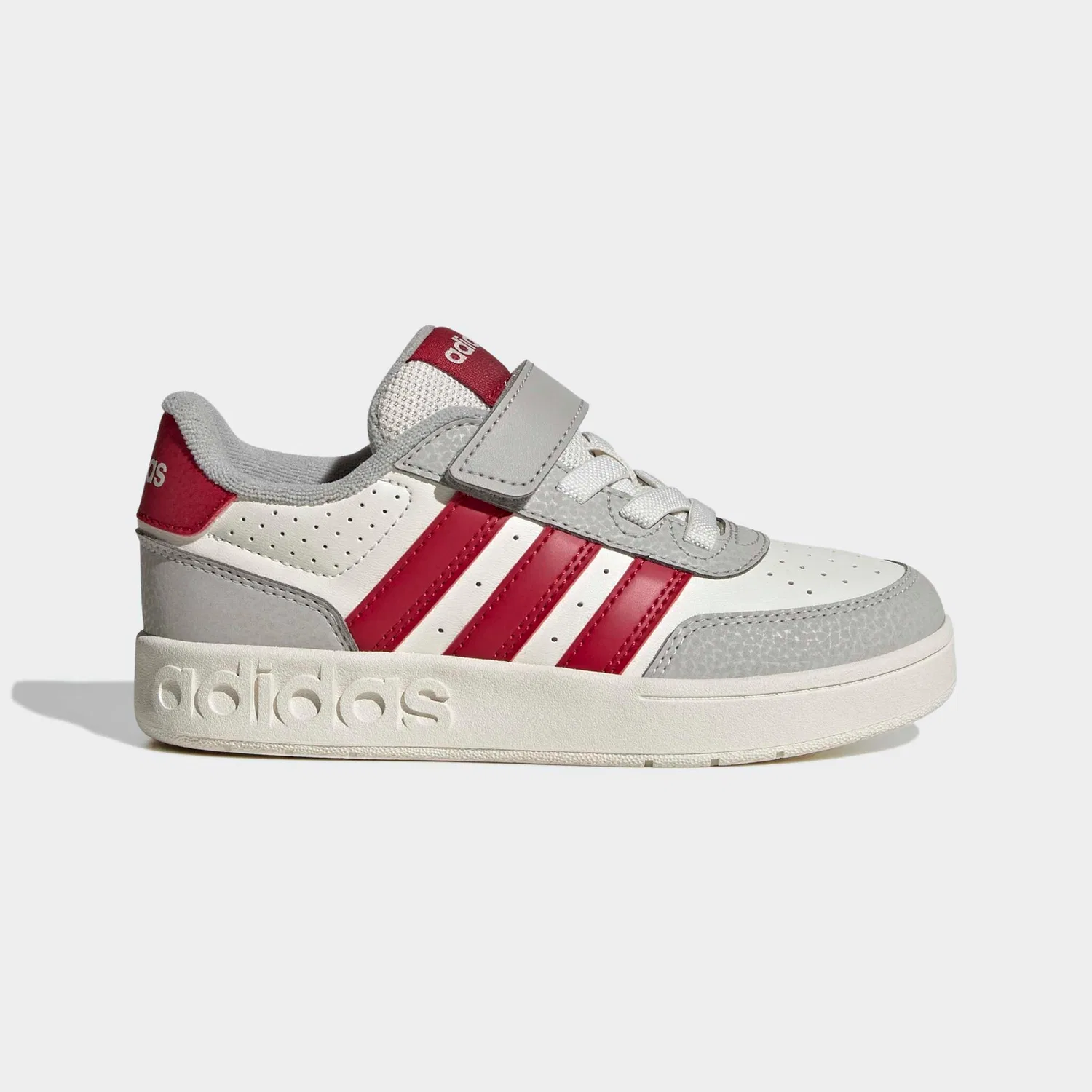 Детские кроссовки на липучке Adidas Sportswear, Core White/Team Victory Red/Grey Two — фото 2