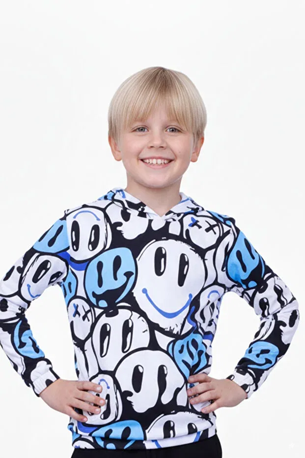 Детская толстовка для мальчиков с принтом Fyk Kids, Blue