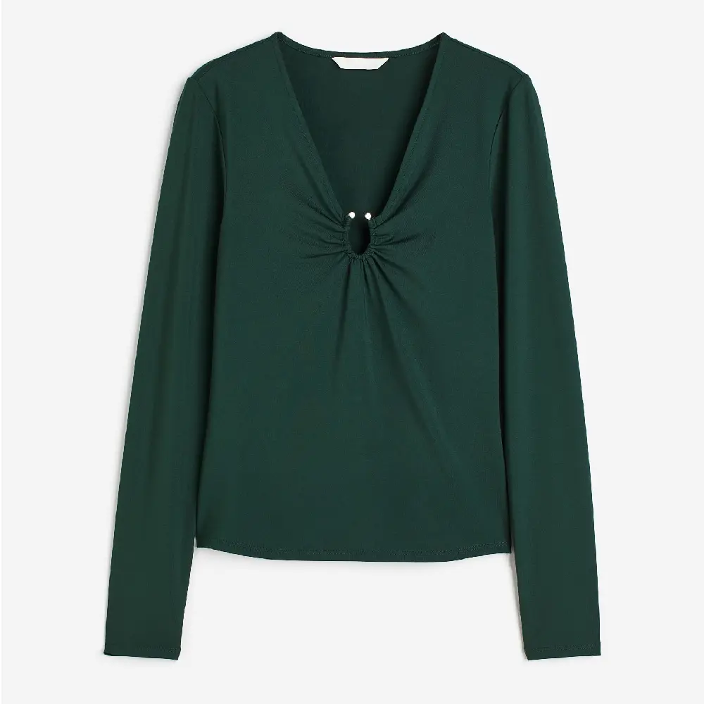 

Топ H&M Buckle-detail, темно-зеленый