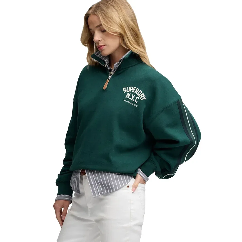 Худи на молнии Superdry Country Club Applique, зеленый — фото 4