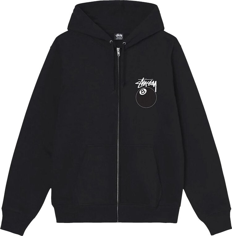 

Толстовка Stussy 8 Ball Zip Hood 'Black', черный