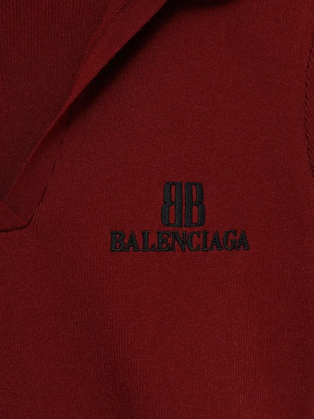 Рубашка поло с вышитым логотипом Balenciaga, красный — фото 3