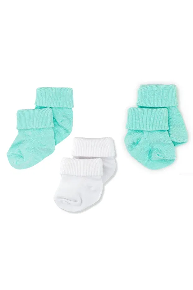 Детские носки для новорожденных из бамбука 3 шт Новогодний блеск Novibaby, Minty — фото 3