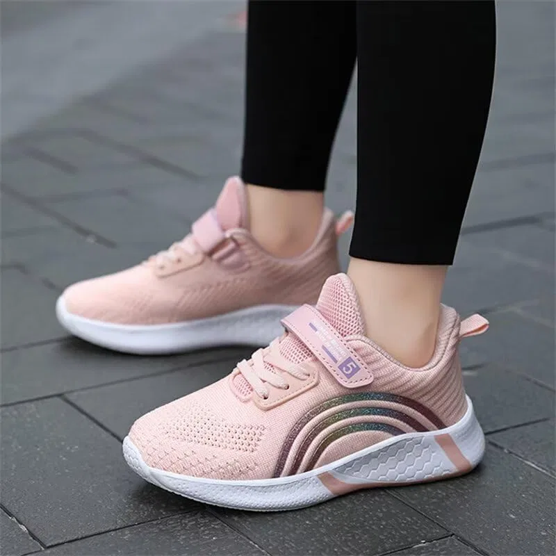 Детские кроссовки для девочек с дышащим верхом Zonkacen, Pink — фото 2