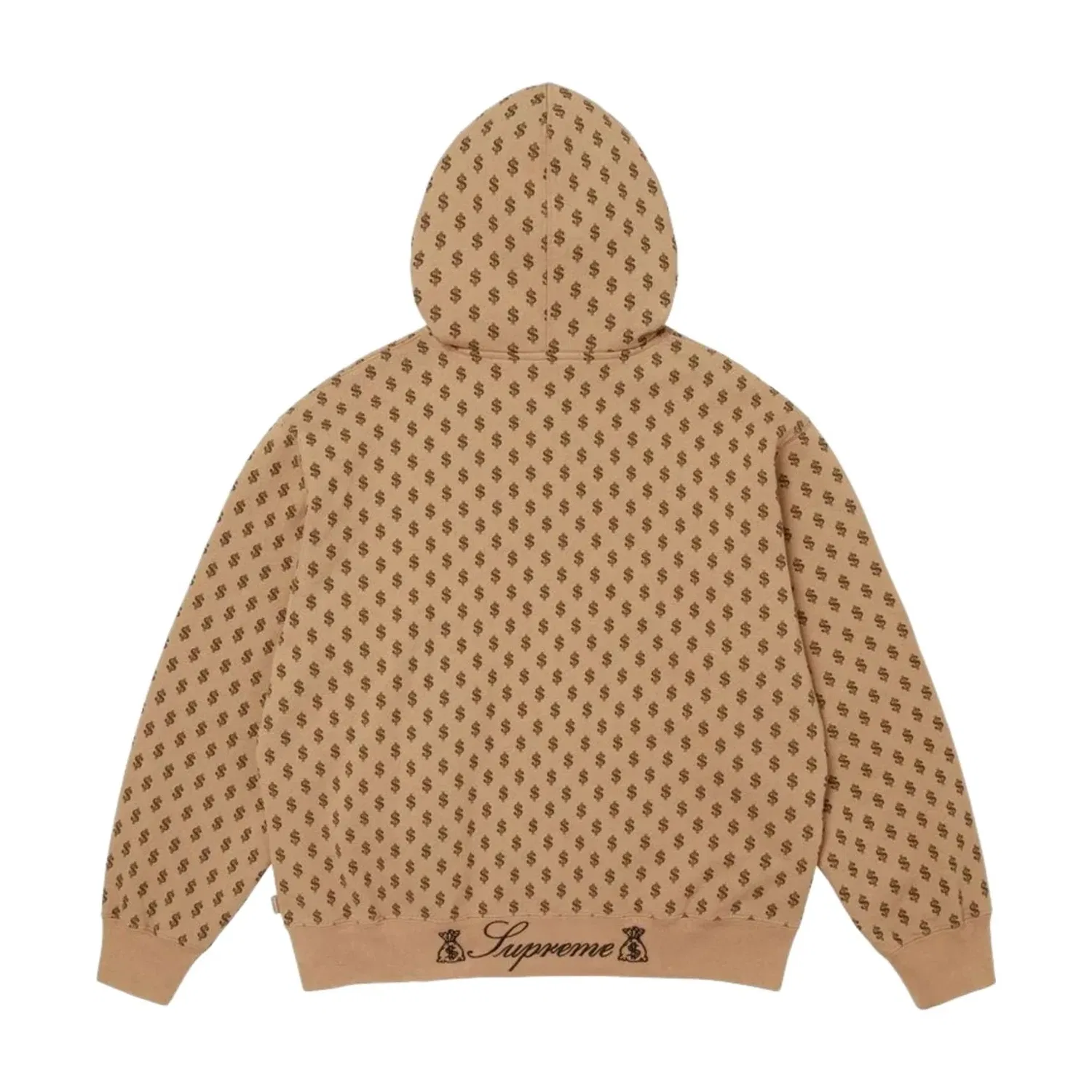 Мужское худи FW26 God Over Money Zip Up Hooded Sweatshirt 'Money' Supreme, Money — фото 3