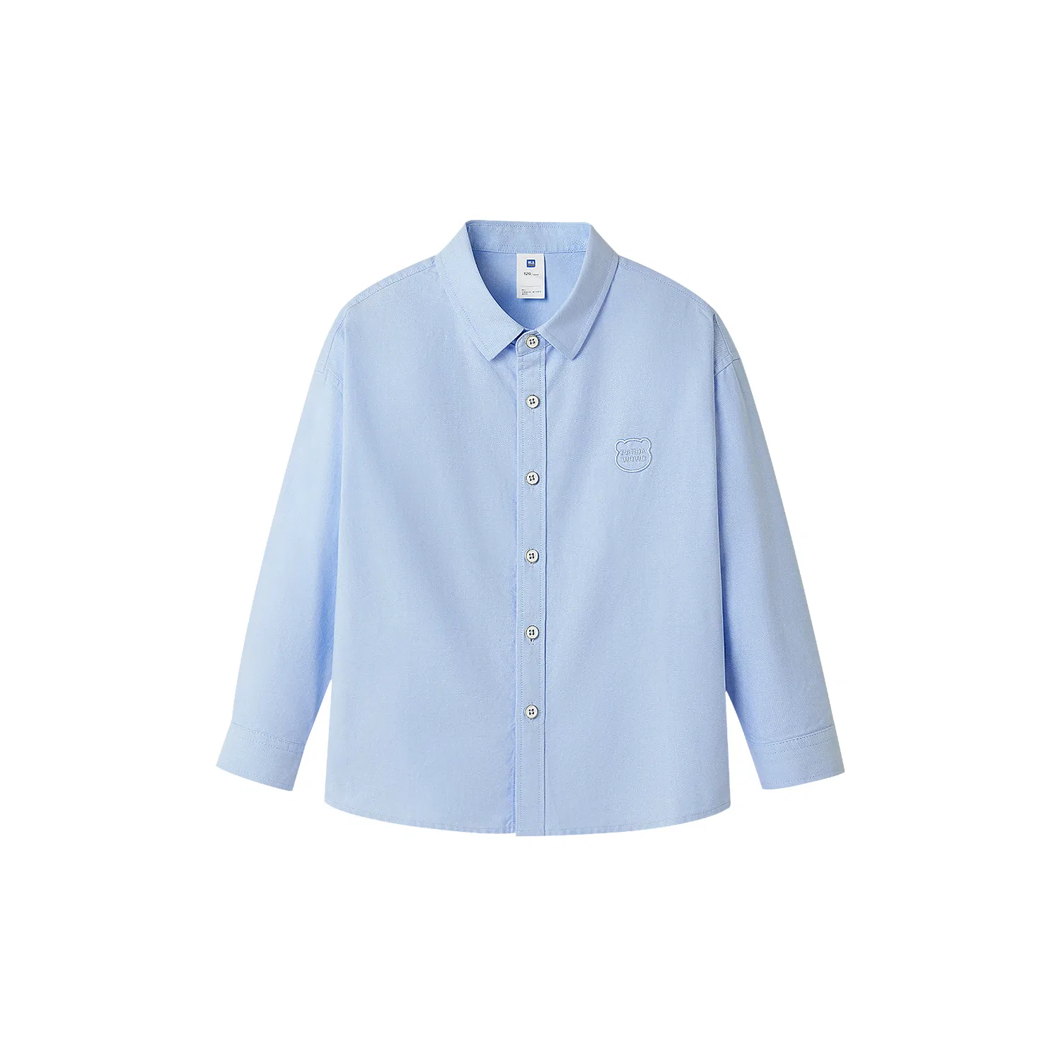 Детская рубашка для мальчиков с вышивкой HLA, Light Blue 06