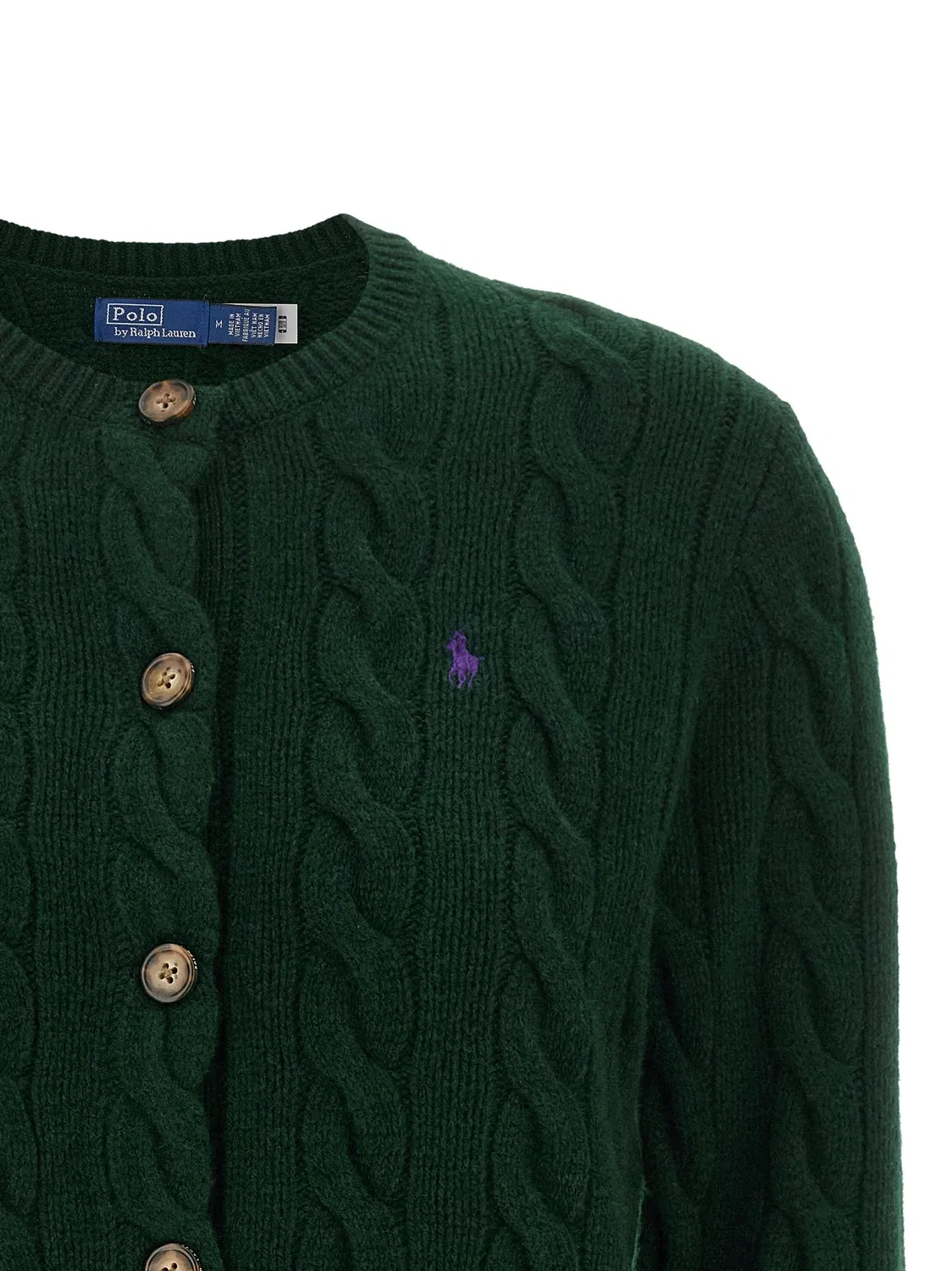 Плетеный кардиган Polo Ralph Lauren, зеленый — фото 3