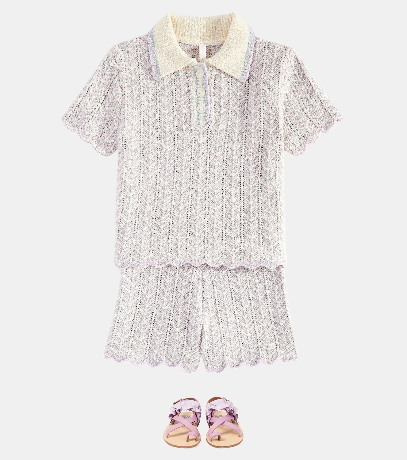 Шорты хлопковые Zimmermann Kids, мультиколор — фото 2