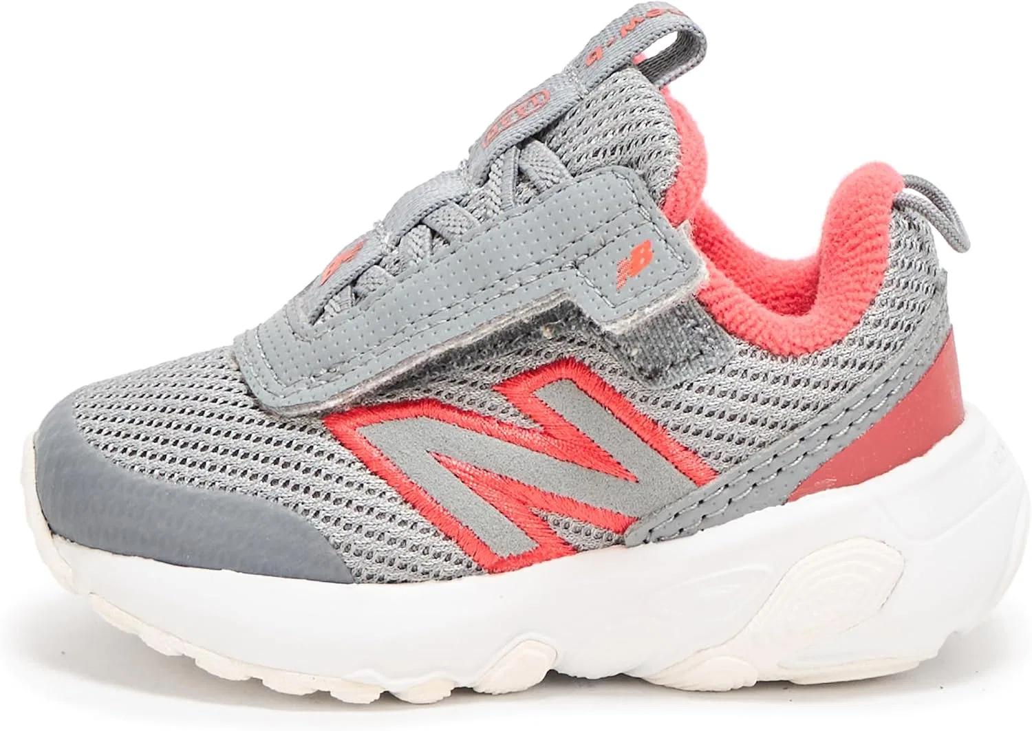 Детские кроссовки для мальчиков с липучкой New Balance, Slate Grey/Blast Red — фото 2