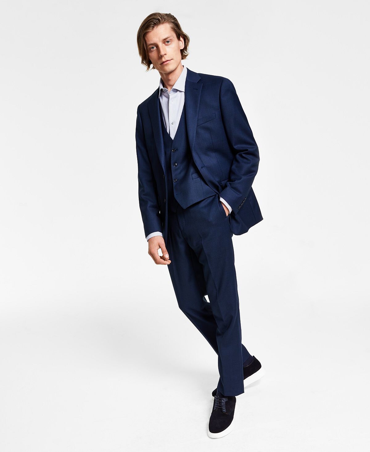 Мужской костюм x-fit slim-fit stretch Calvin Klein, светло-синий — фото 2
